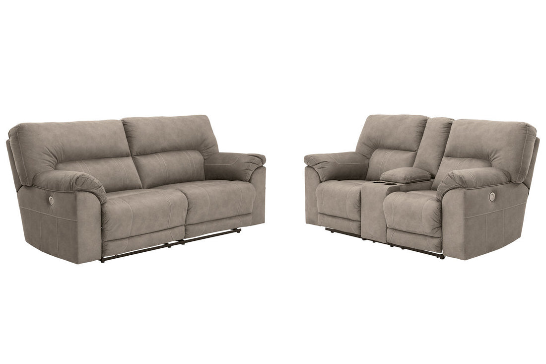 Cavalcade Slate Power Reclining Sofa and Loveseat - Ashley - Luna Furniture