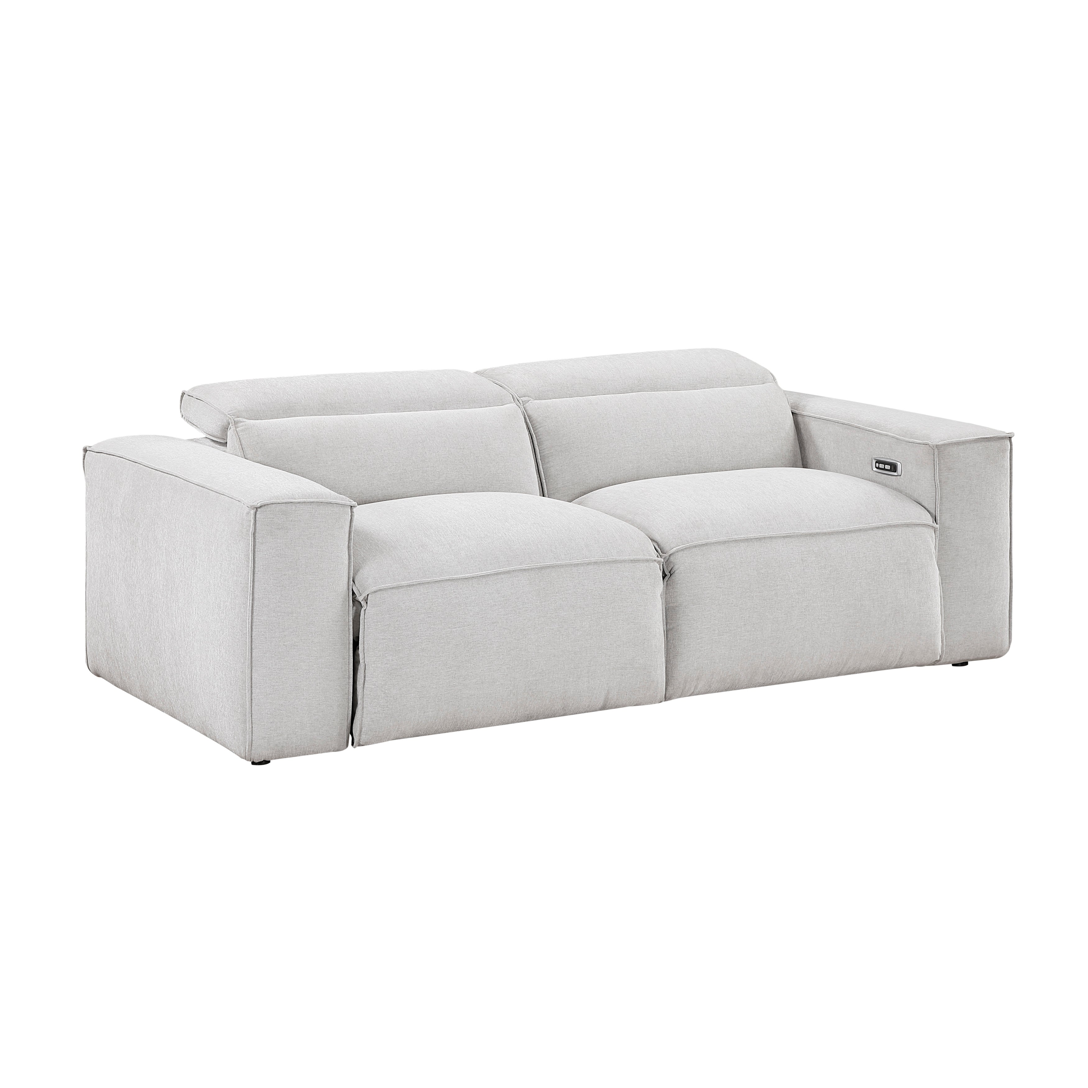 8414GRY*2PWH 2pc Set: Sofa, Love - 8414GRY*2PWH