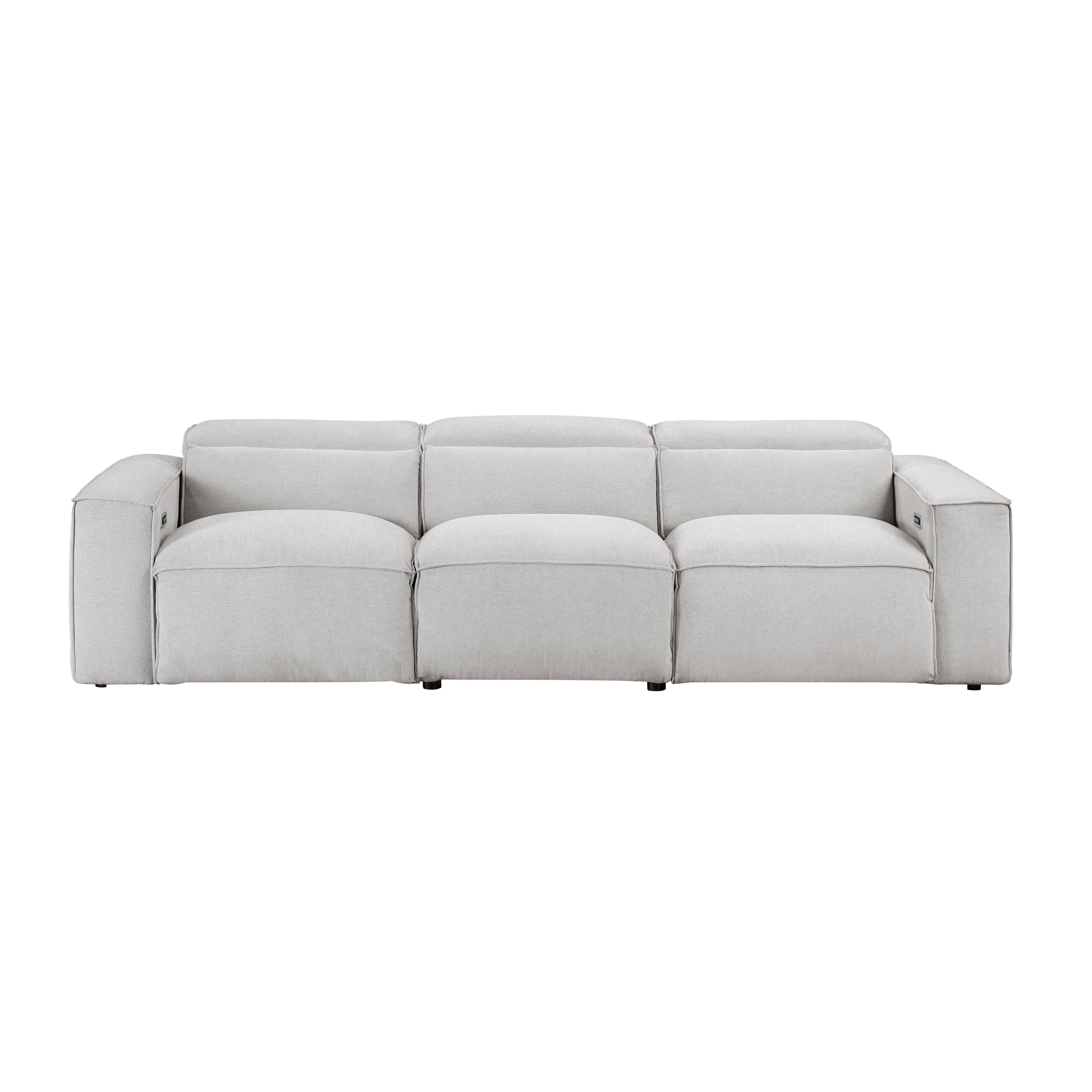 8414GRY*2PWH 2pc Set: Sofa, Love - 8414GRY*2PWH