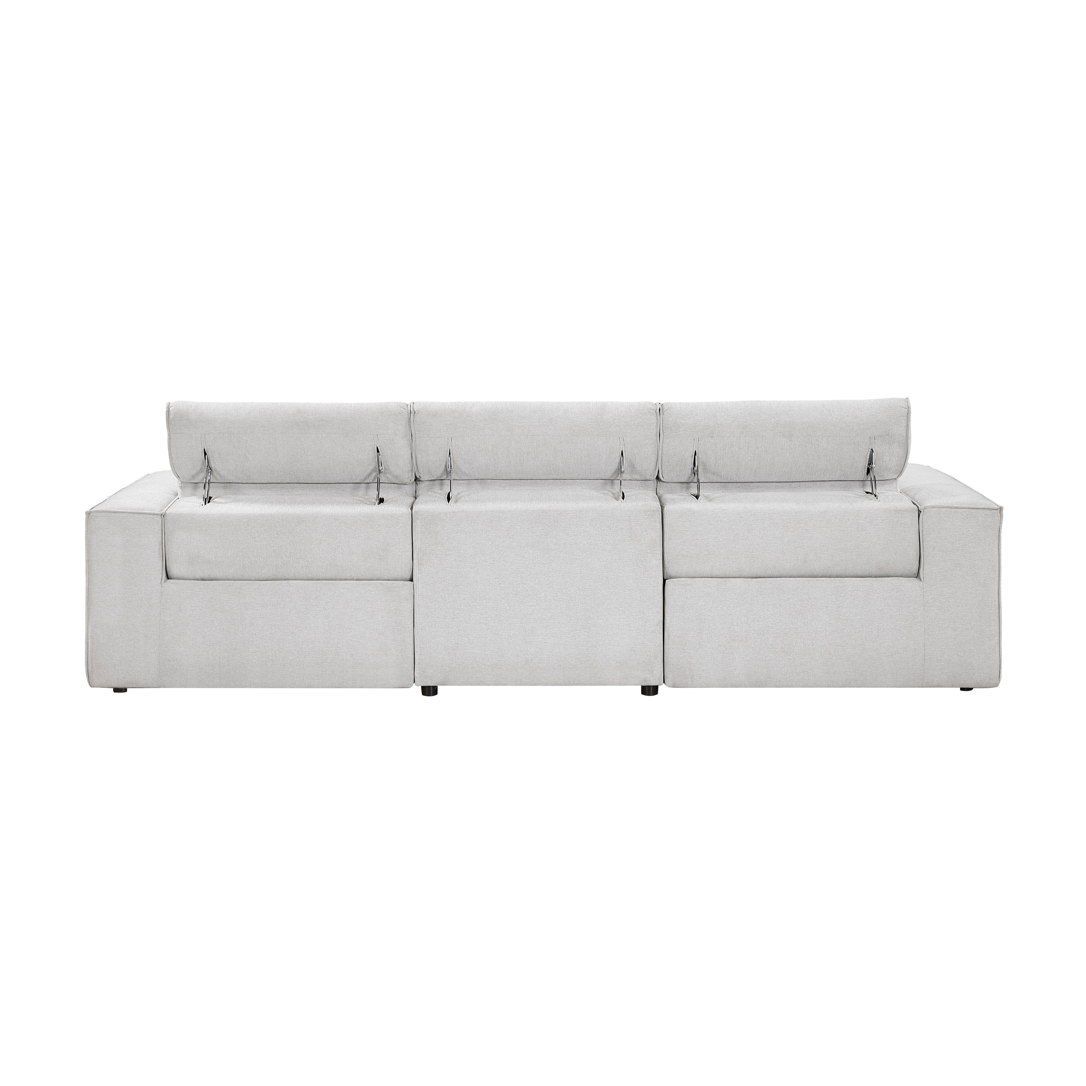 8414GRY*2PWH 2pc Set: Sofa, Love - 8414GRY*2PWH