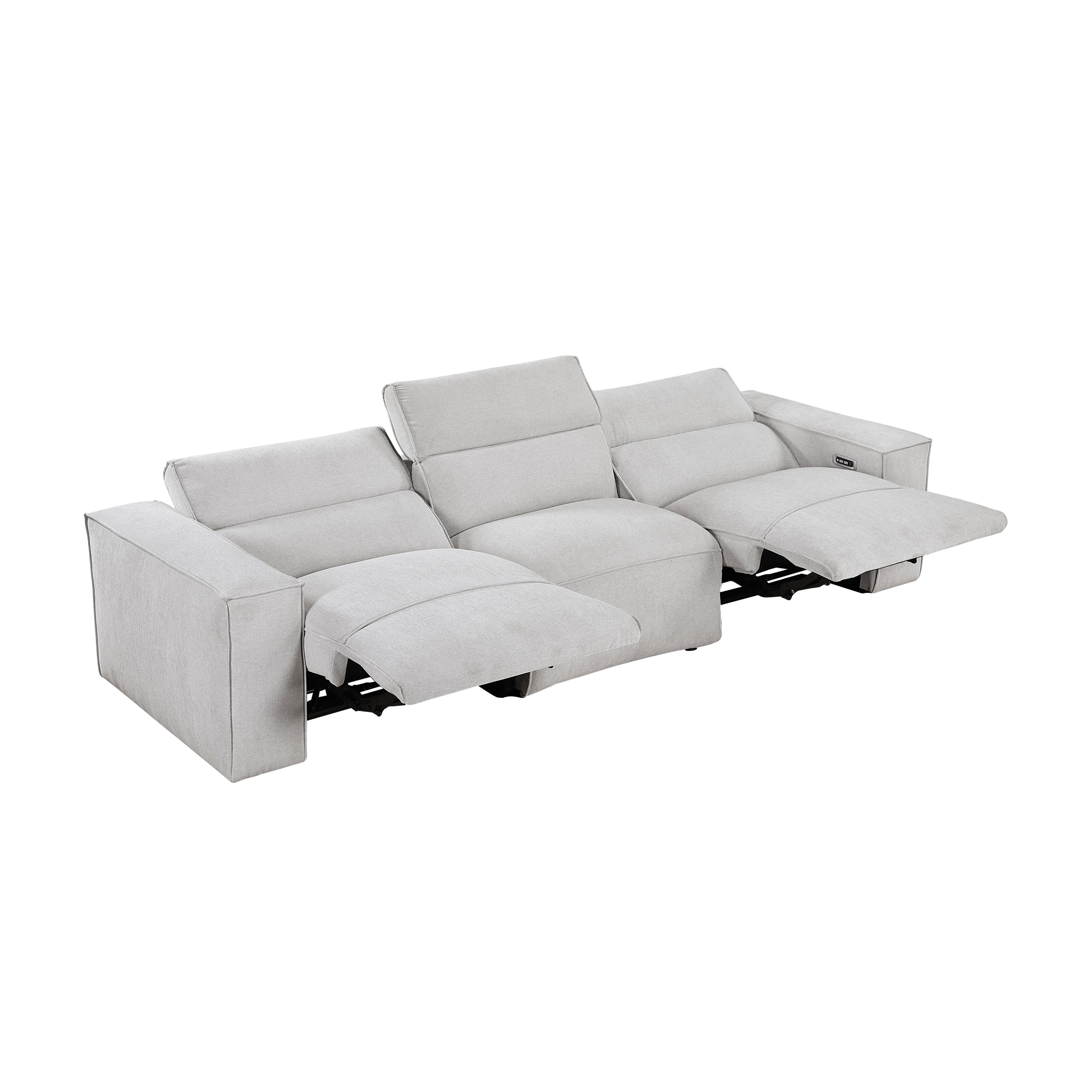 8414GRY*2PWH 2pc Set: Sofa, Love - 8414GRY*2PWH