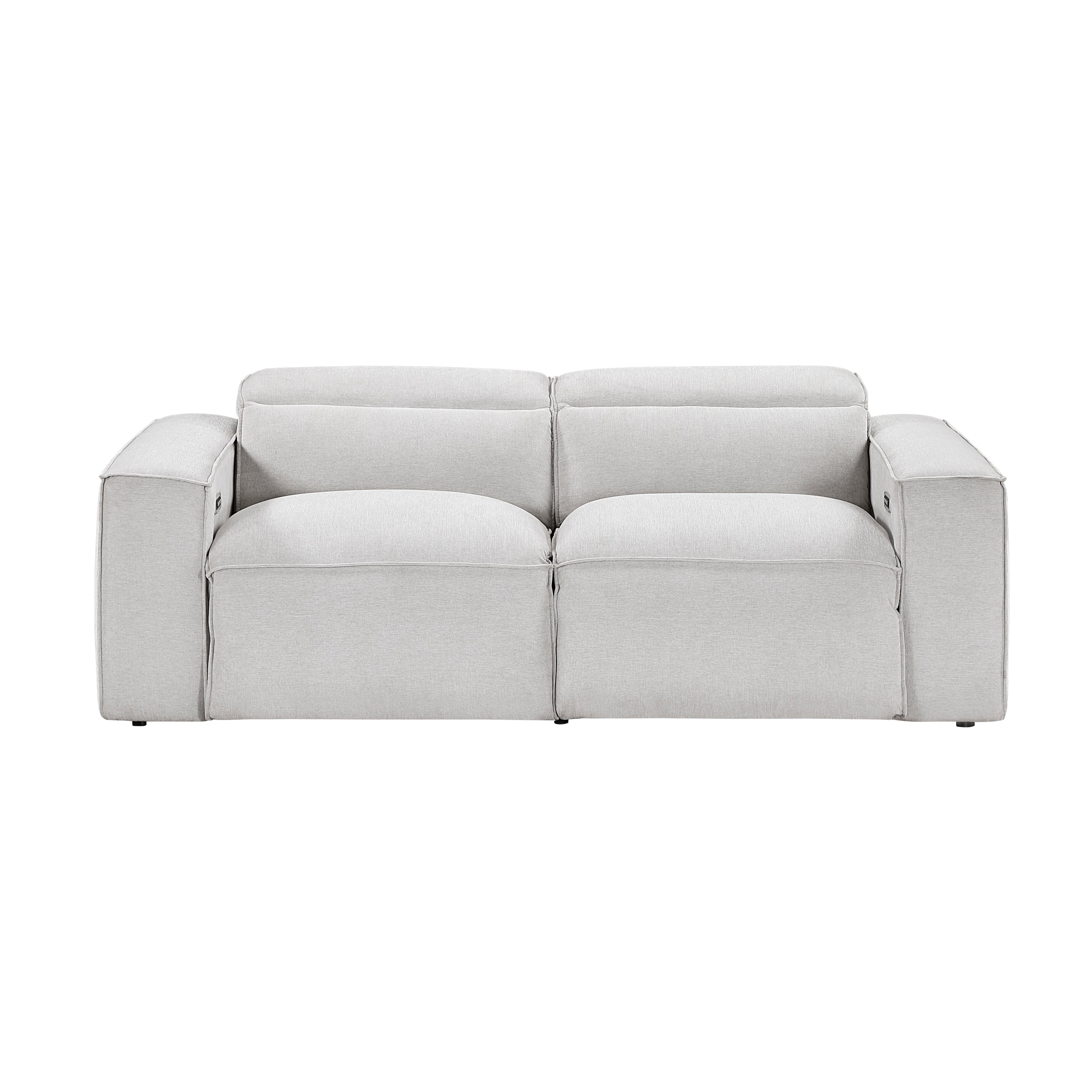 8414GRY*2PWH 2pc Set: Sofa, Love - 8414GRY*2PWH