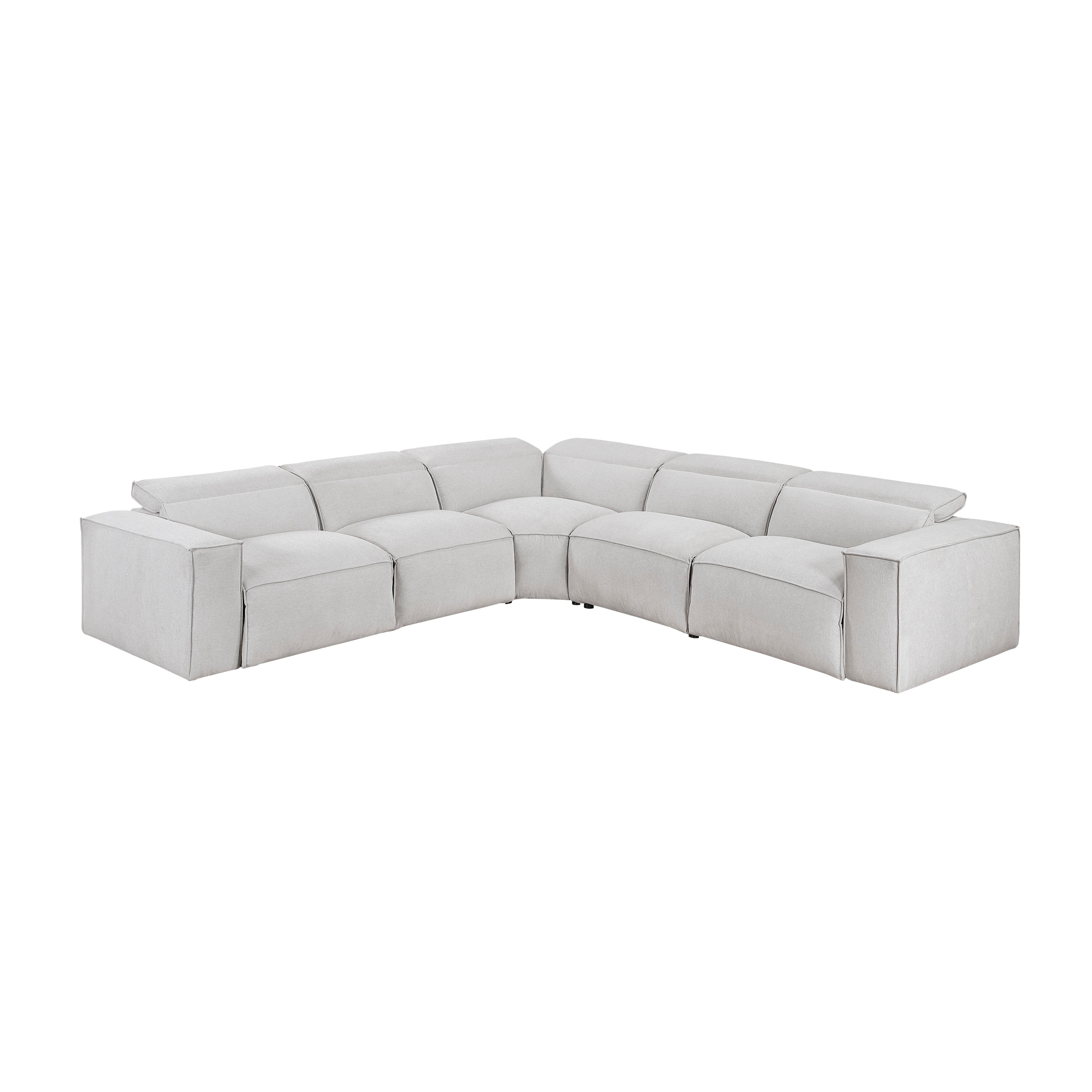 8414GRY-*5LRRRPWH (5)5-Piece Modular Power Reclining Sectional with Power Headrests - 8414GRY-*5LRRRPWH