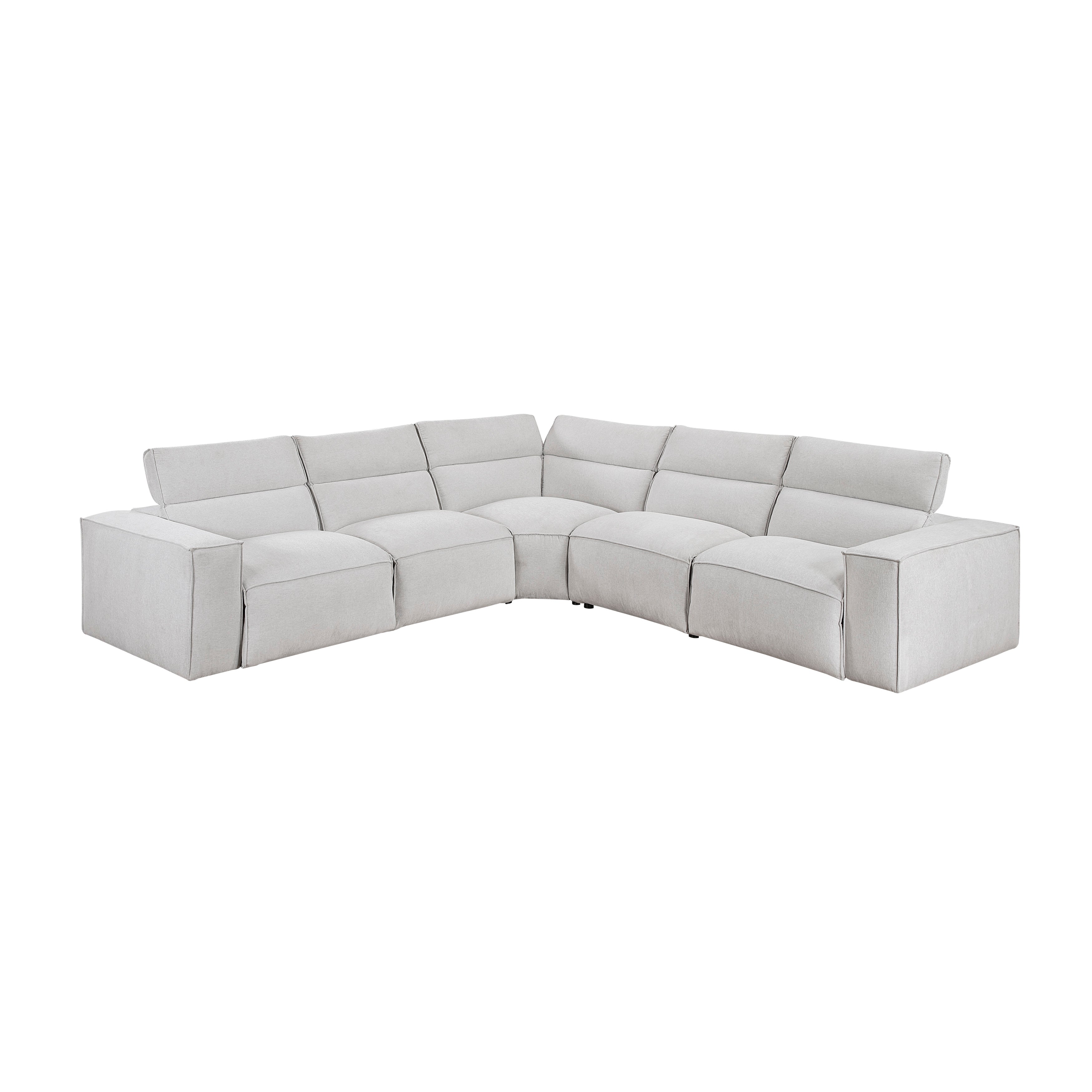 8414GRY-*5LRRRPWH (5)5-Piece Modular Power Reclining Sectional with Power Headrests - 8414GRY-*5LRRRPWH