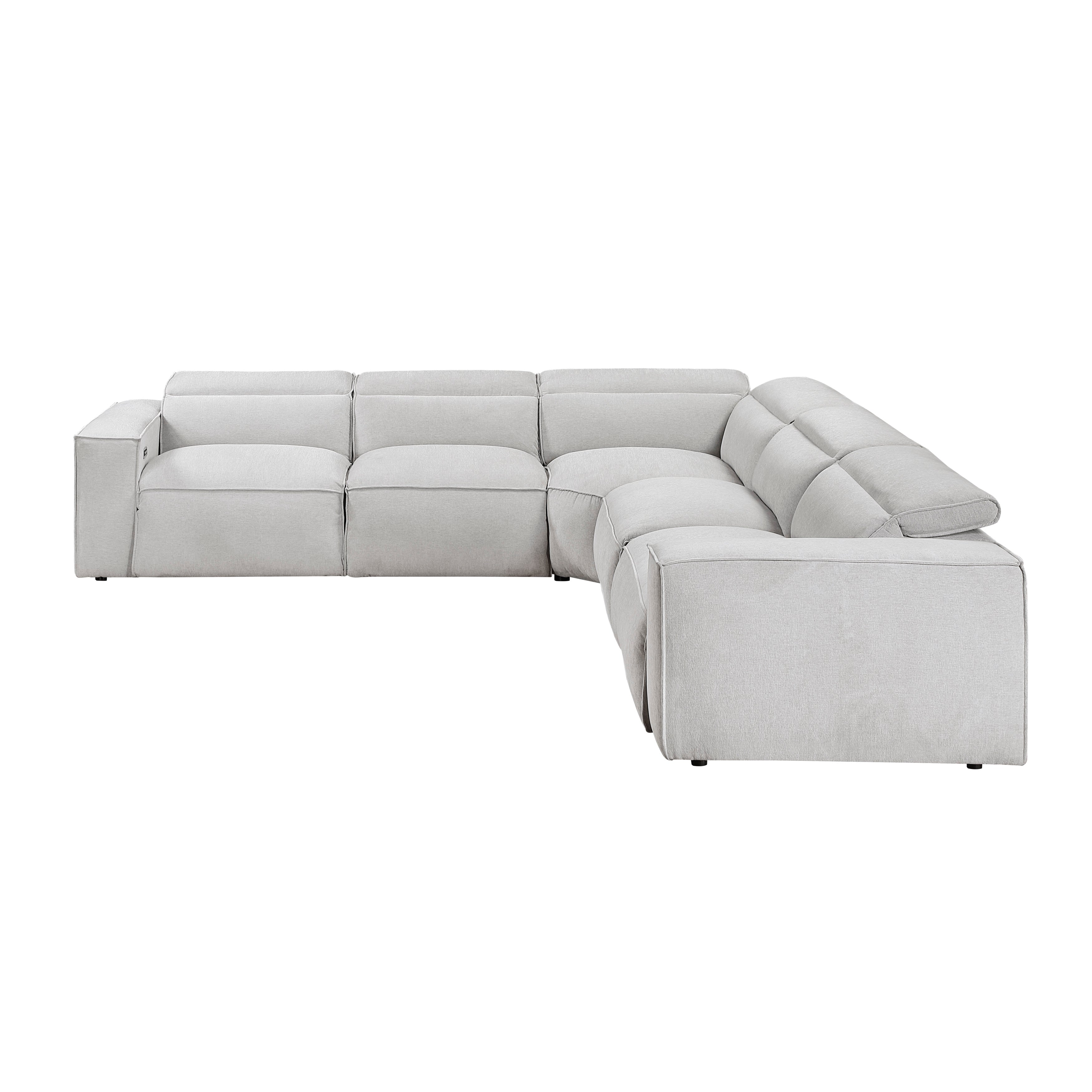 8414GRY-*5LRRRPWH (5)5-Piece Modular Power Reclining Sectional with Power Headrests - 8414GRY-*5LRRRPWH