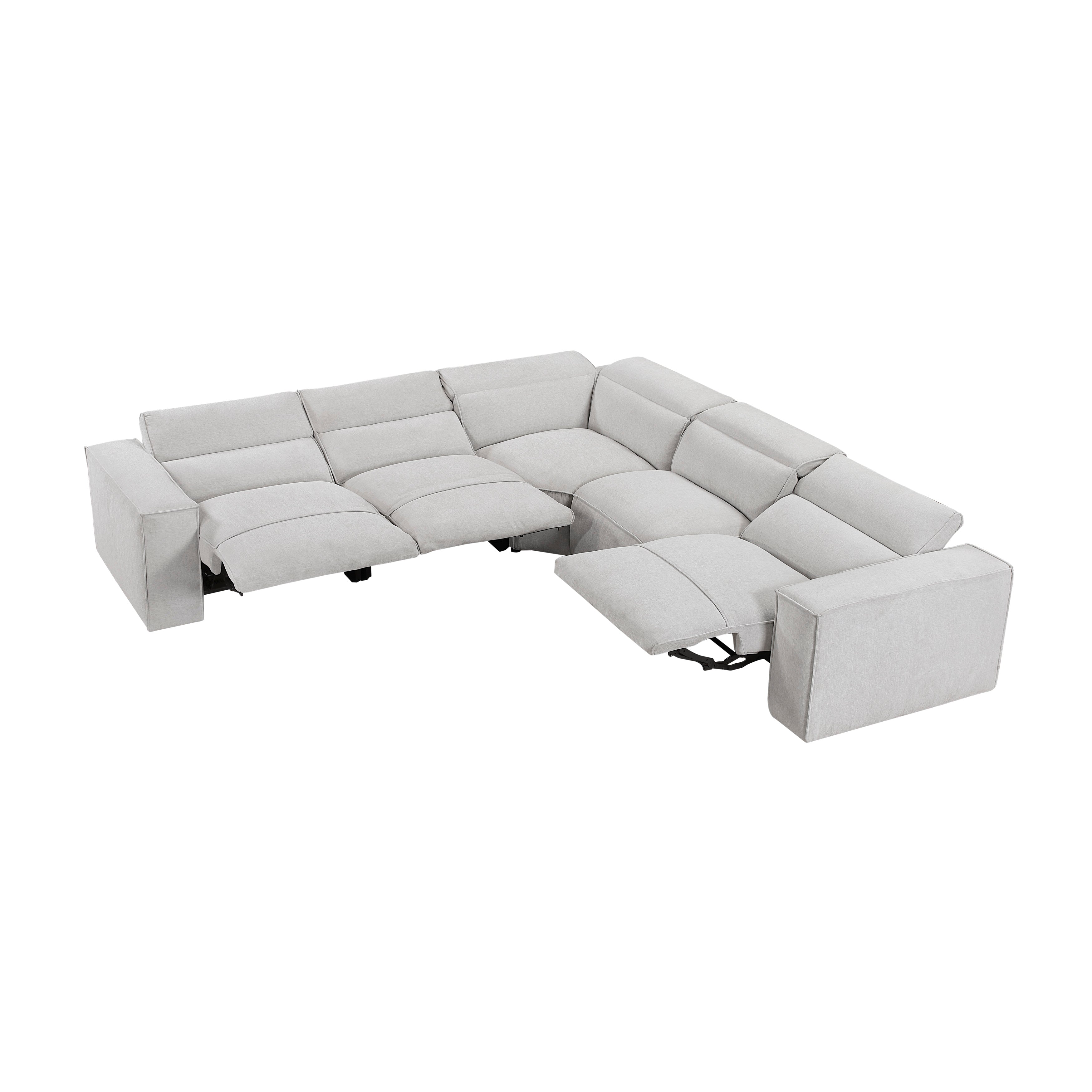 8414GRY-*5LRRRPWH (5)5-Piece Modular Power Reclining Sectional with Power Headrests - 8414GRY-*5LRRRPWH