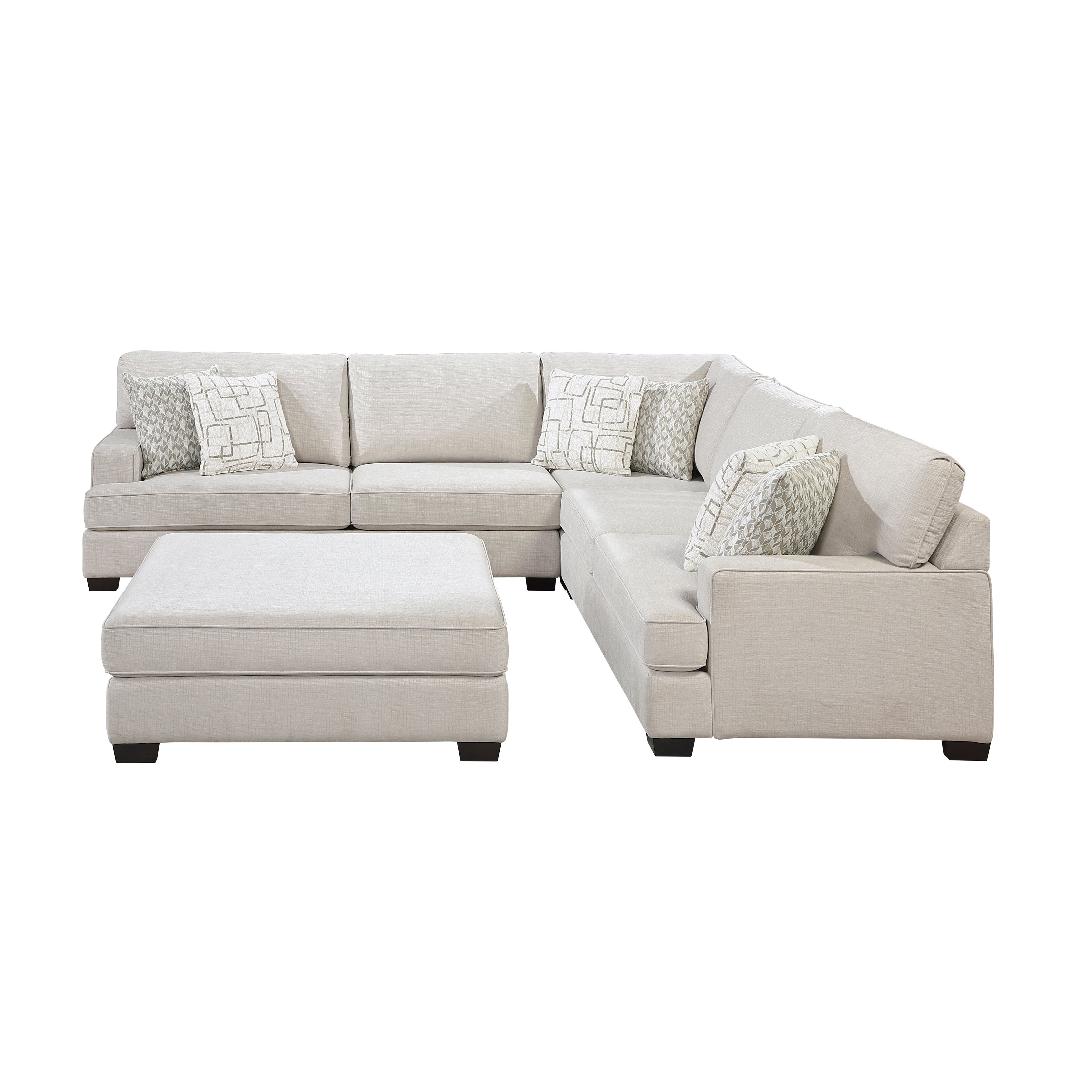 8435BE*42L2R (4)4-Piece Sectional with Ottoman - 8435BE*42L2R