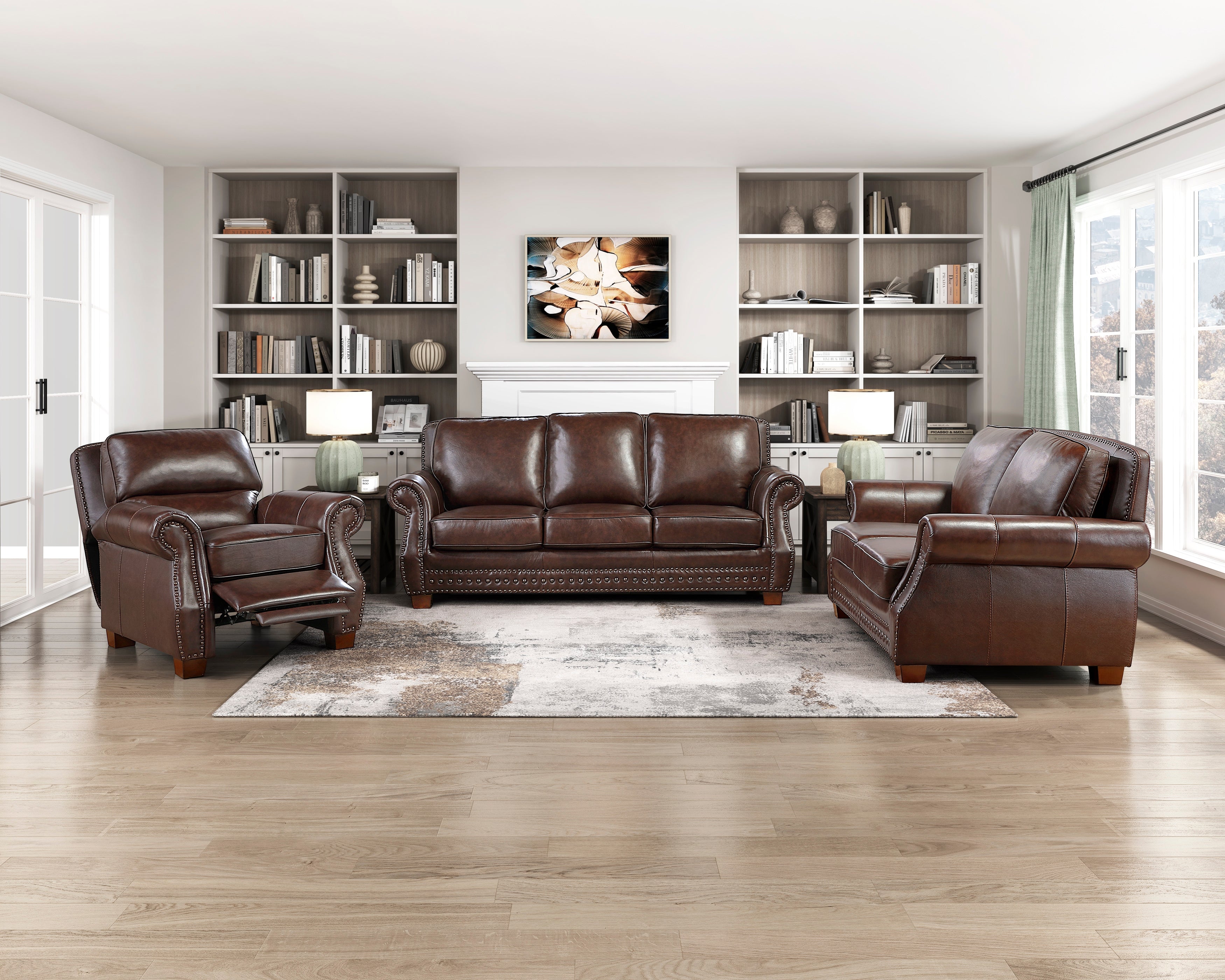 8448BRW-1PB Push Back Reclining Chair - 8448BRW-1PB