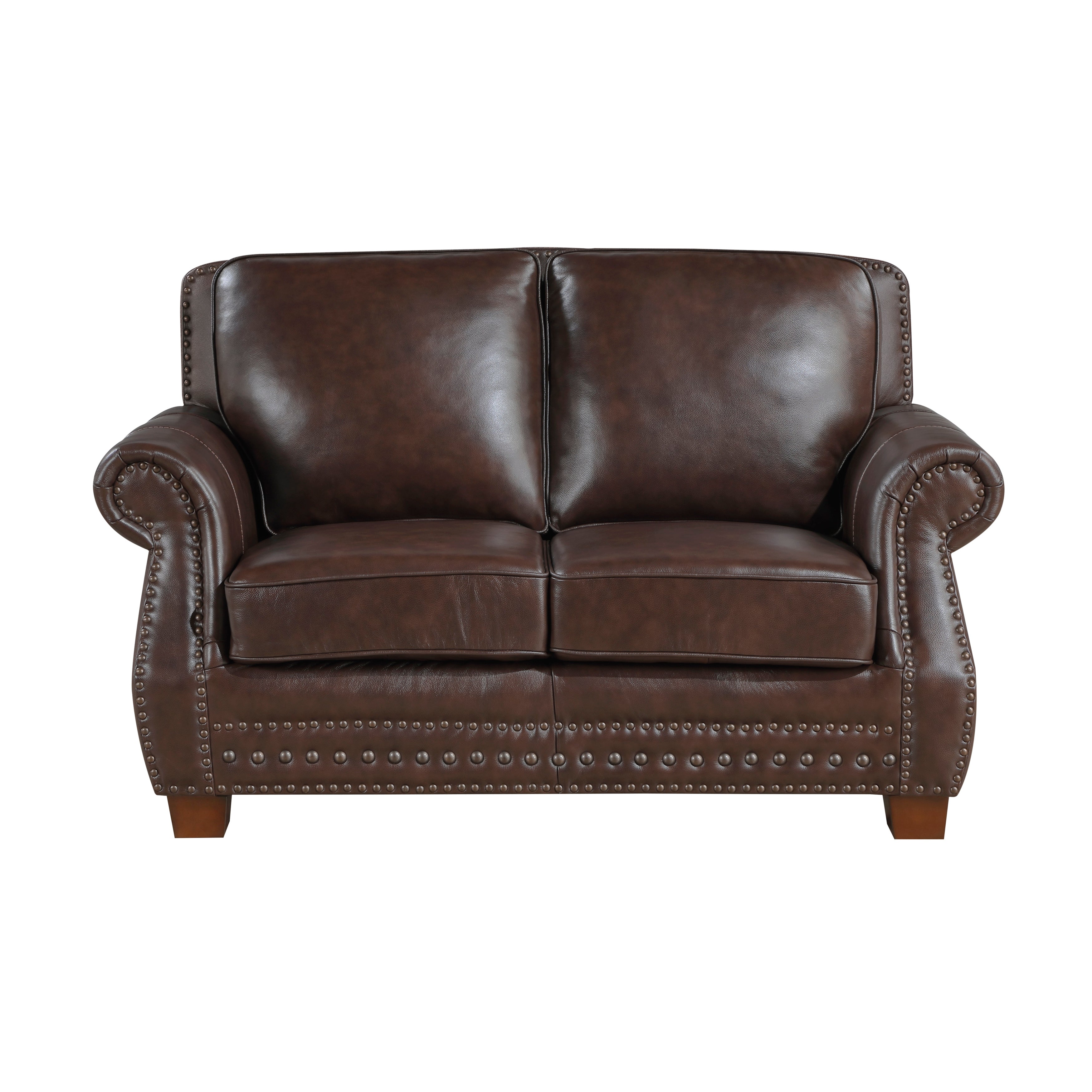 8448BRW*2 2pc Set: Sofa, Love - 8448BRW*2