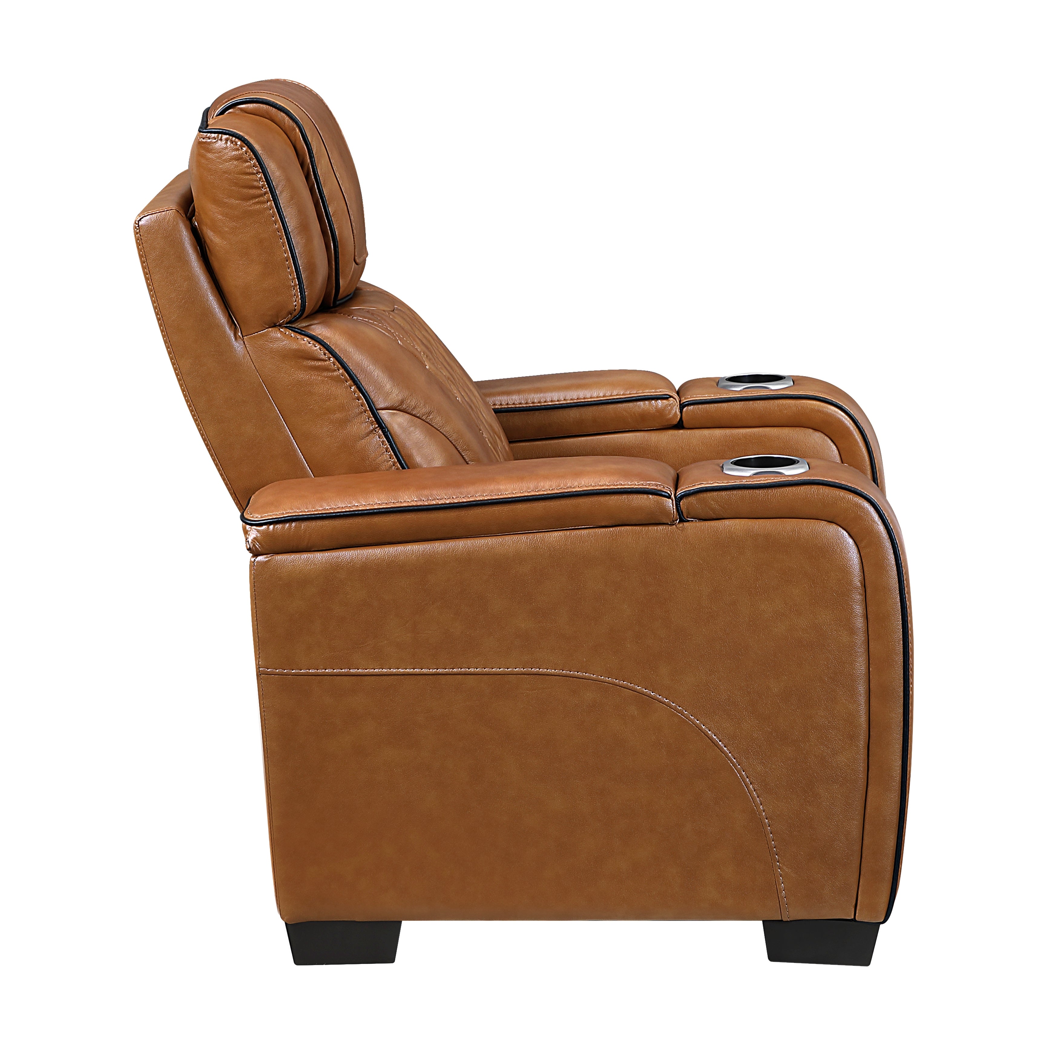 8449BR-1PWHM Power Reclining Chair with Power Headrest, Storage Arms with Cup Holders, Air Massage and Heat, LED Lighting and Charging Ports - 8449BR-1PWHM