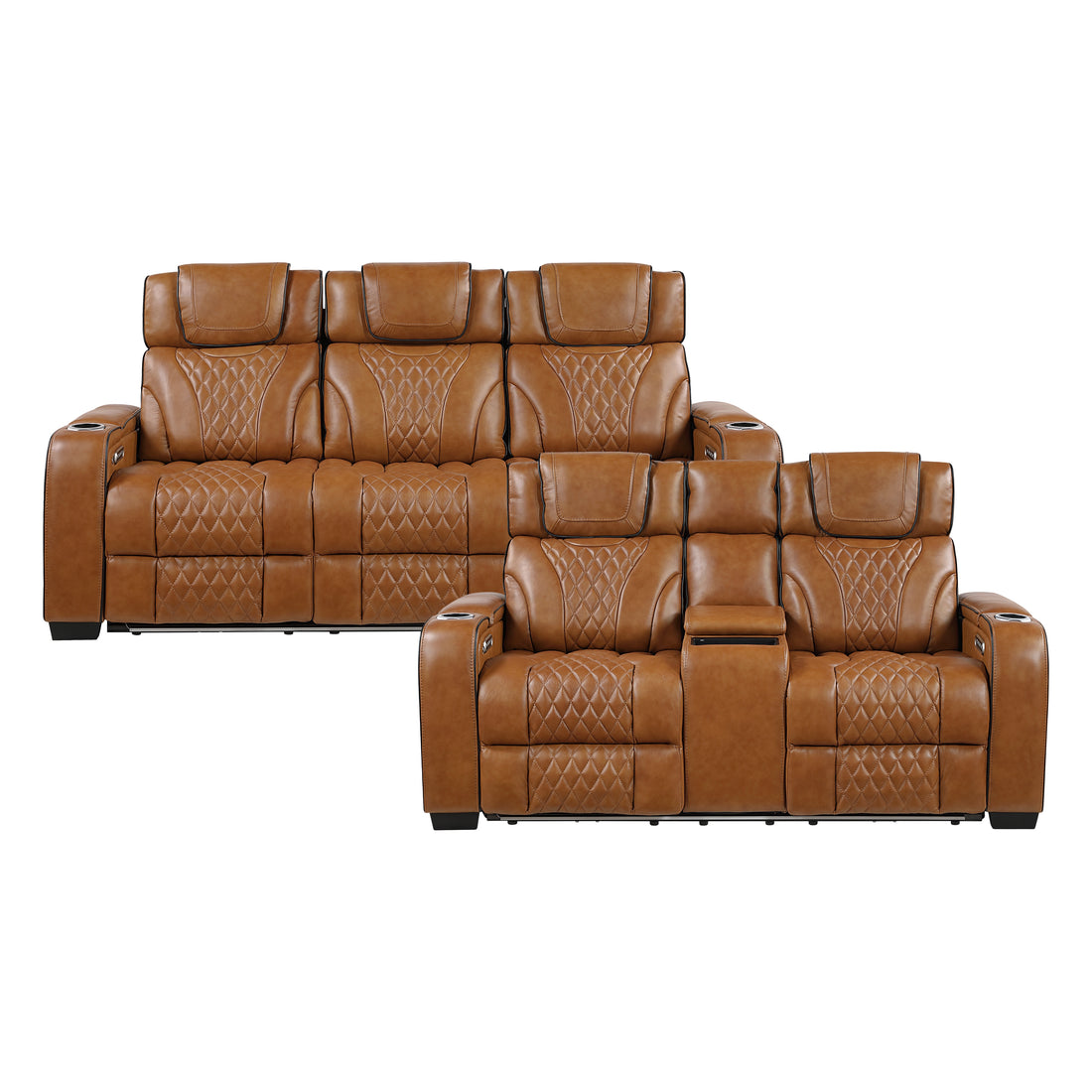 8449BR*2PWHM 2pc Set: Sofa, Love (Power) - 8449BR*2PWHM