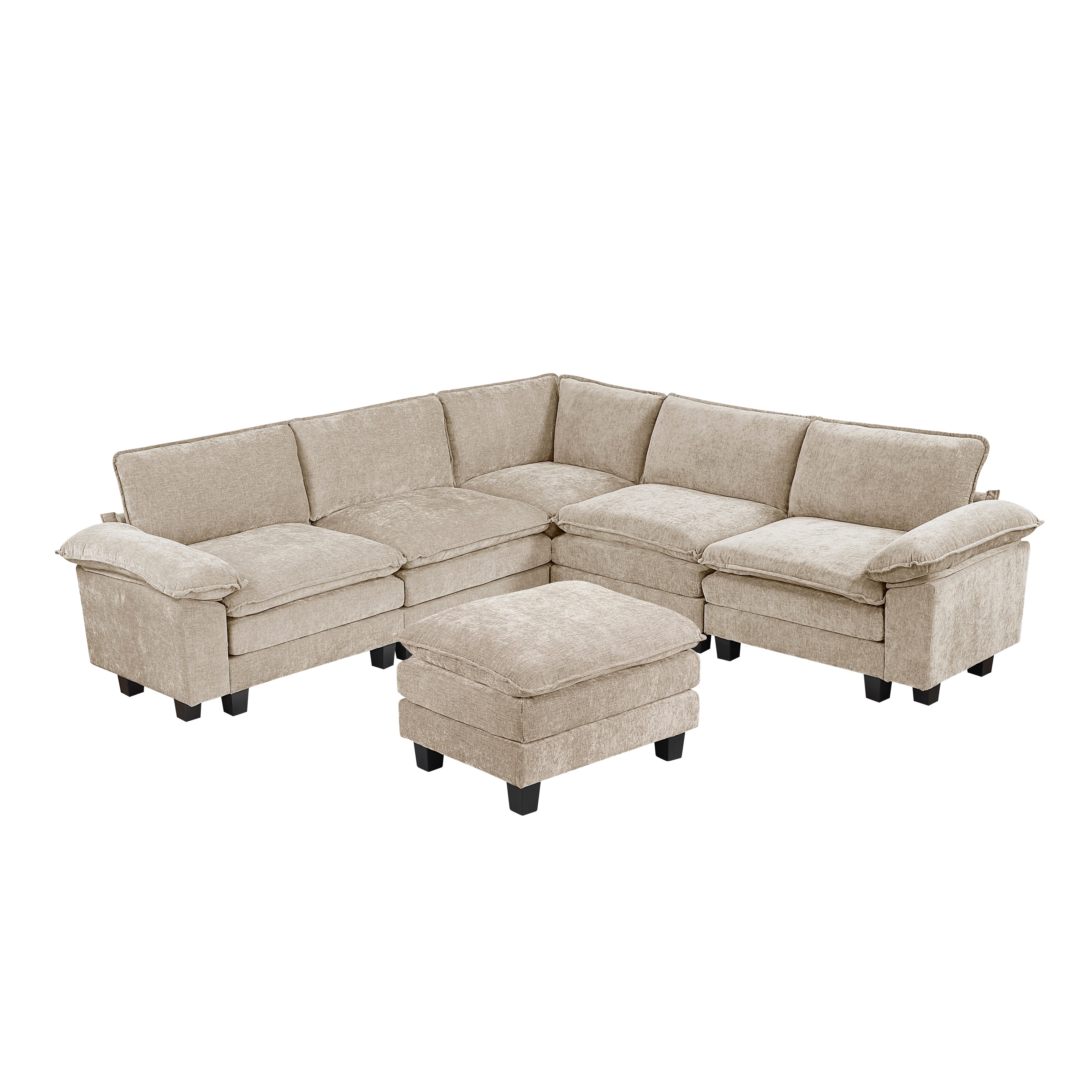 8450TPE*64ACCROT (7)6-Piece Modular Sectional with Ottoman - 8450TPE*64ACCROT