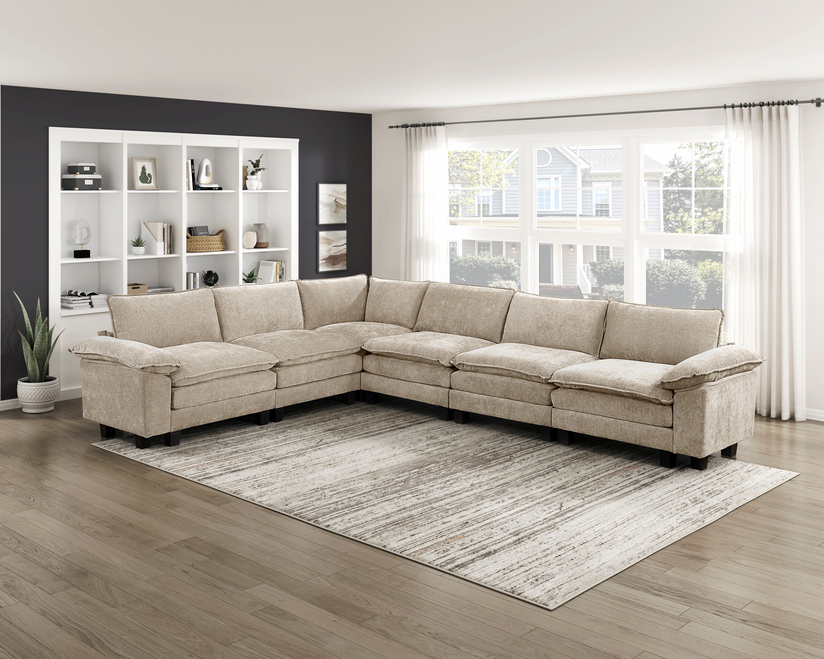 8450TPE*65ACCR (7)6-Piece Modular Sectional - 8450TPE*65ACCR