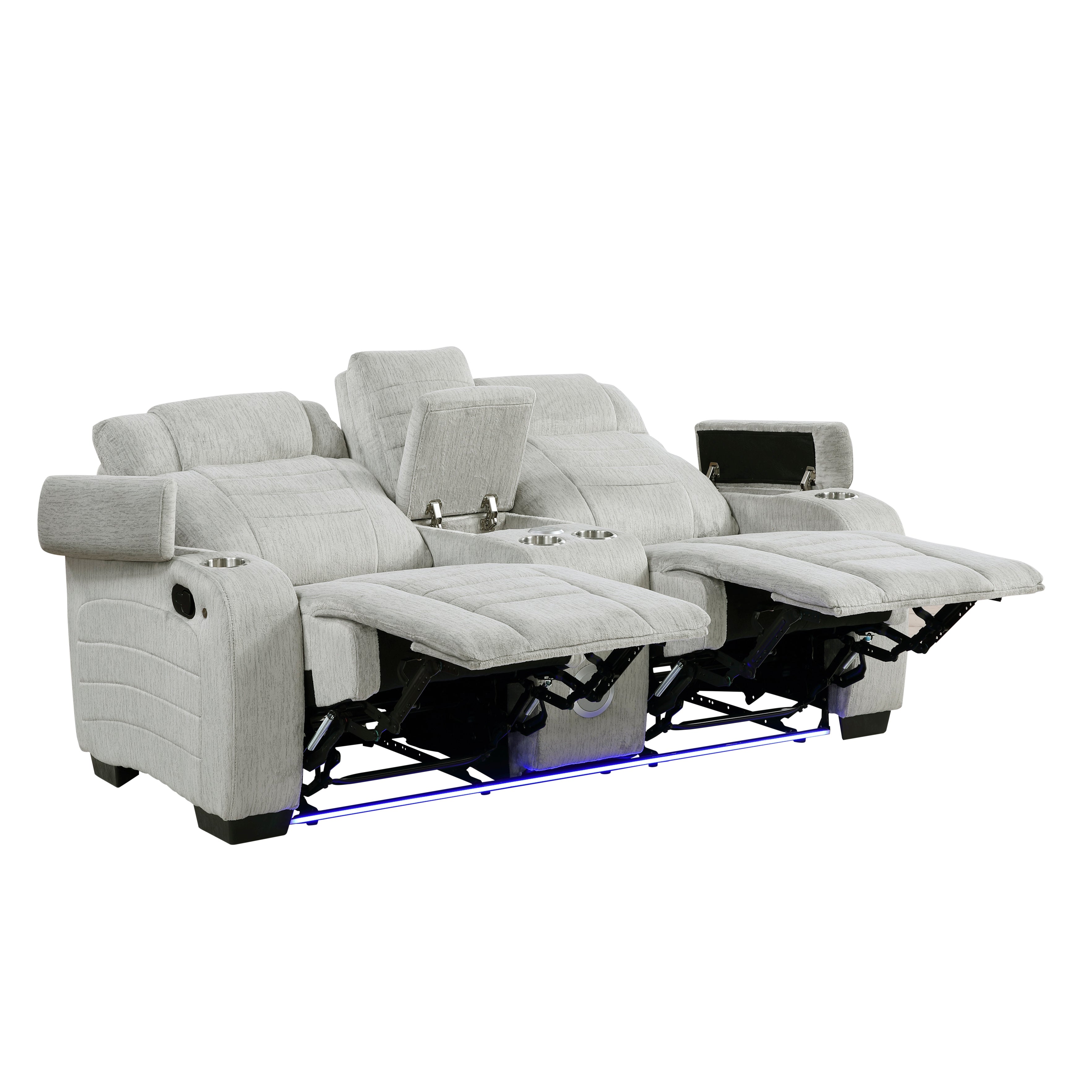 Ronan Light Gray Double Reclining Living Room Set from Homelegance - Luna Furniture