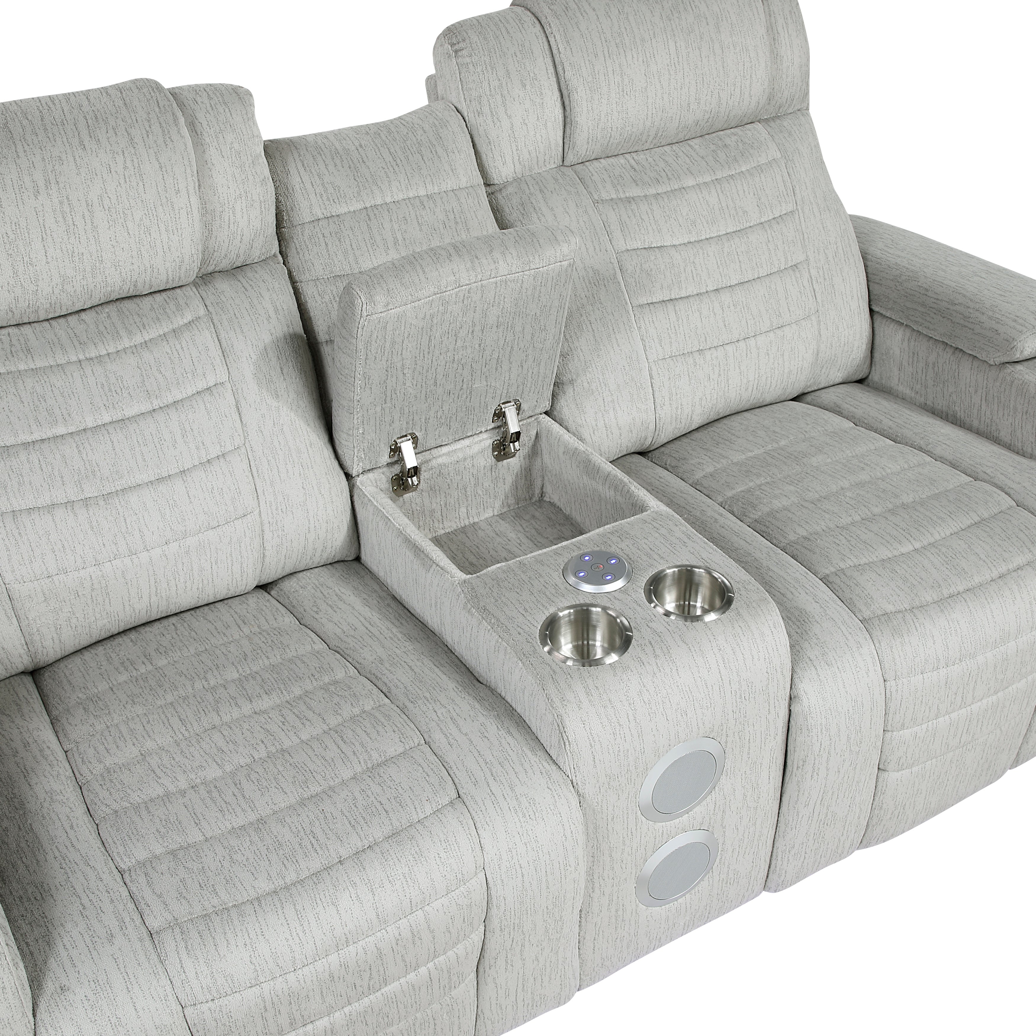 Ronan Light Gray Double Reclining Living Room Set from Homelegance - Luna Furniture