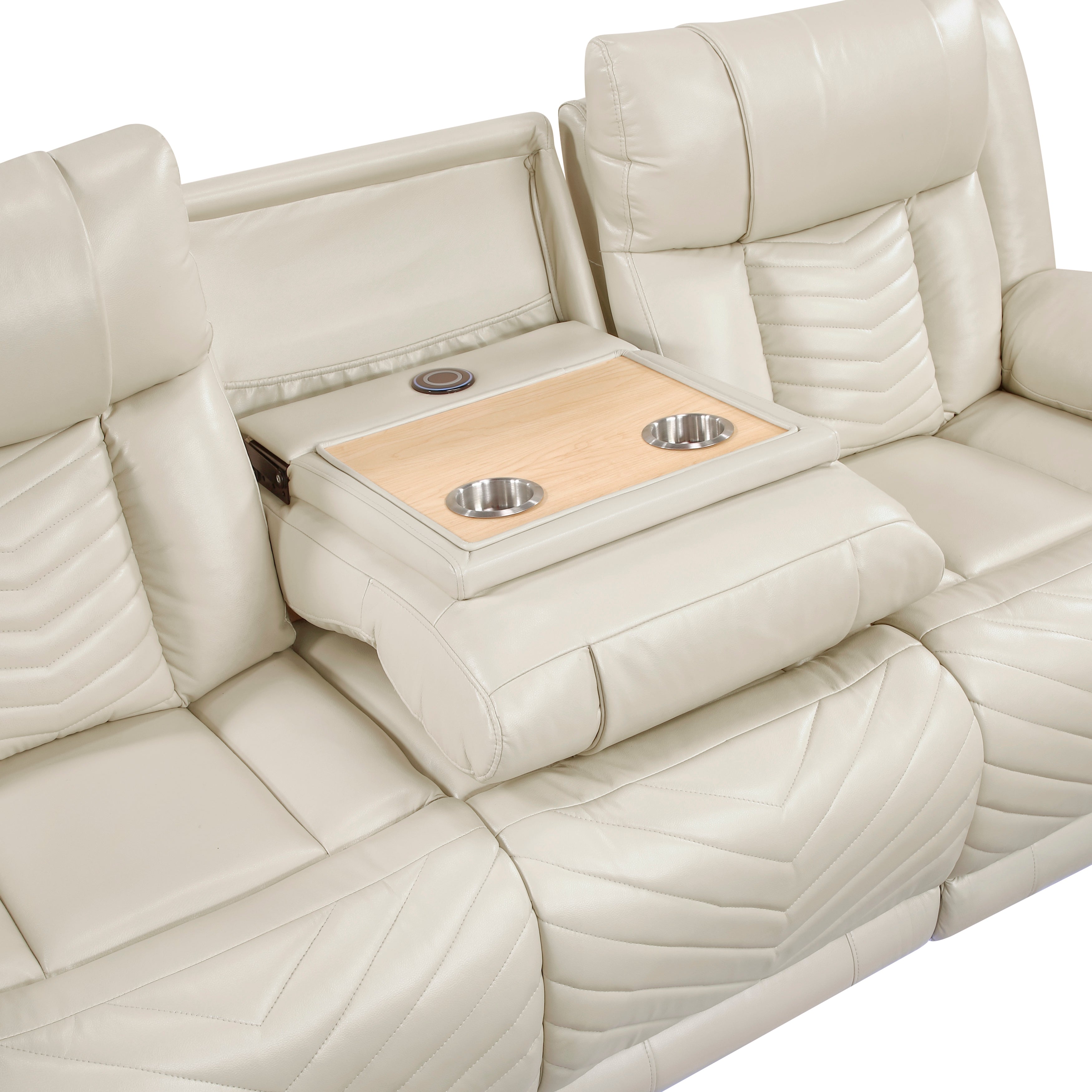 Huron Beige Power Double Reclining Sofa from Homelegance - Luna Furniture