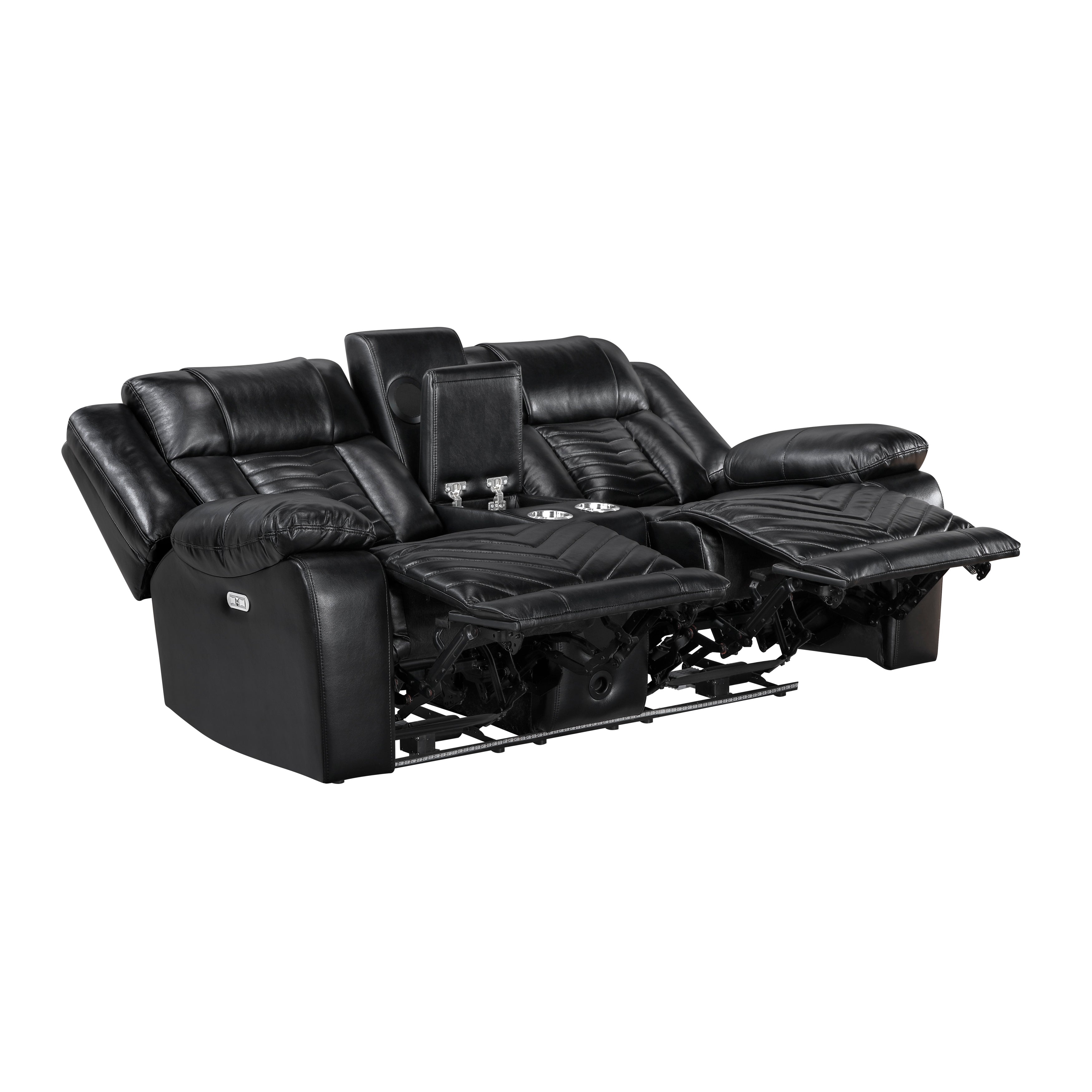 Huron Black Power Double Reclining Living Room Set from Homelegance - Luna Furniture