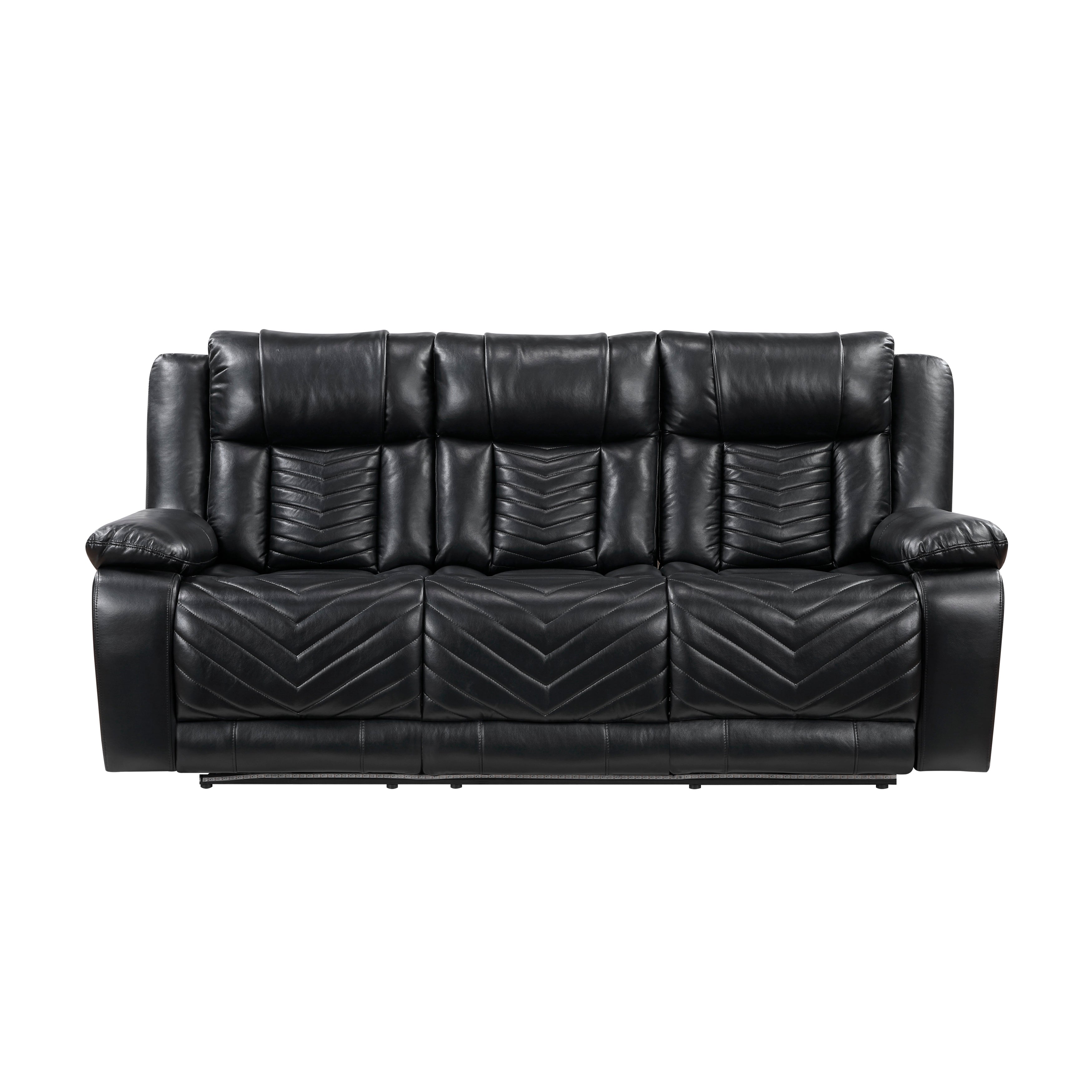 Huron Black Power Double Reclining Living Room Set from Homelegance - Luna Furniture