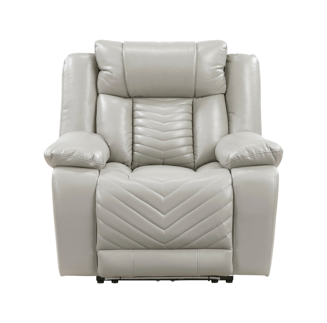 8457GRY-1PW Power Reclining Chair with LED and Charging Ports - 8457GRY-1PW