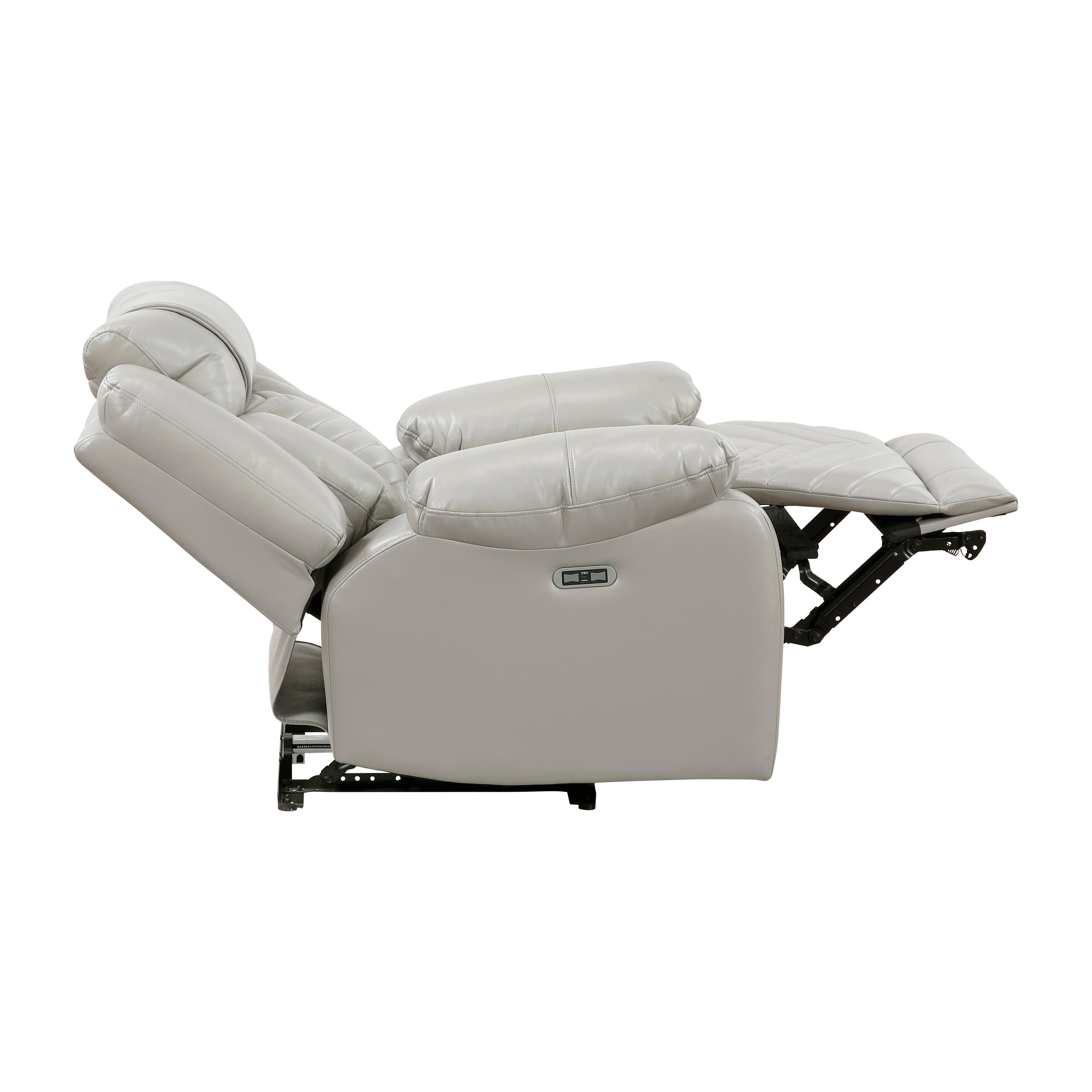 8457GRY-1PW Power Reclining Chair with LED and Charging Ports - 8457GRY-1PW