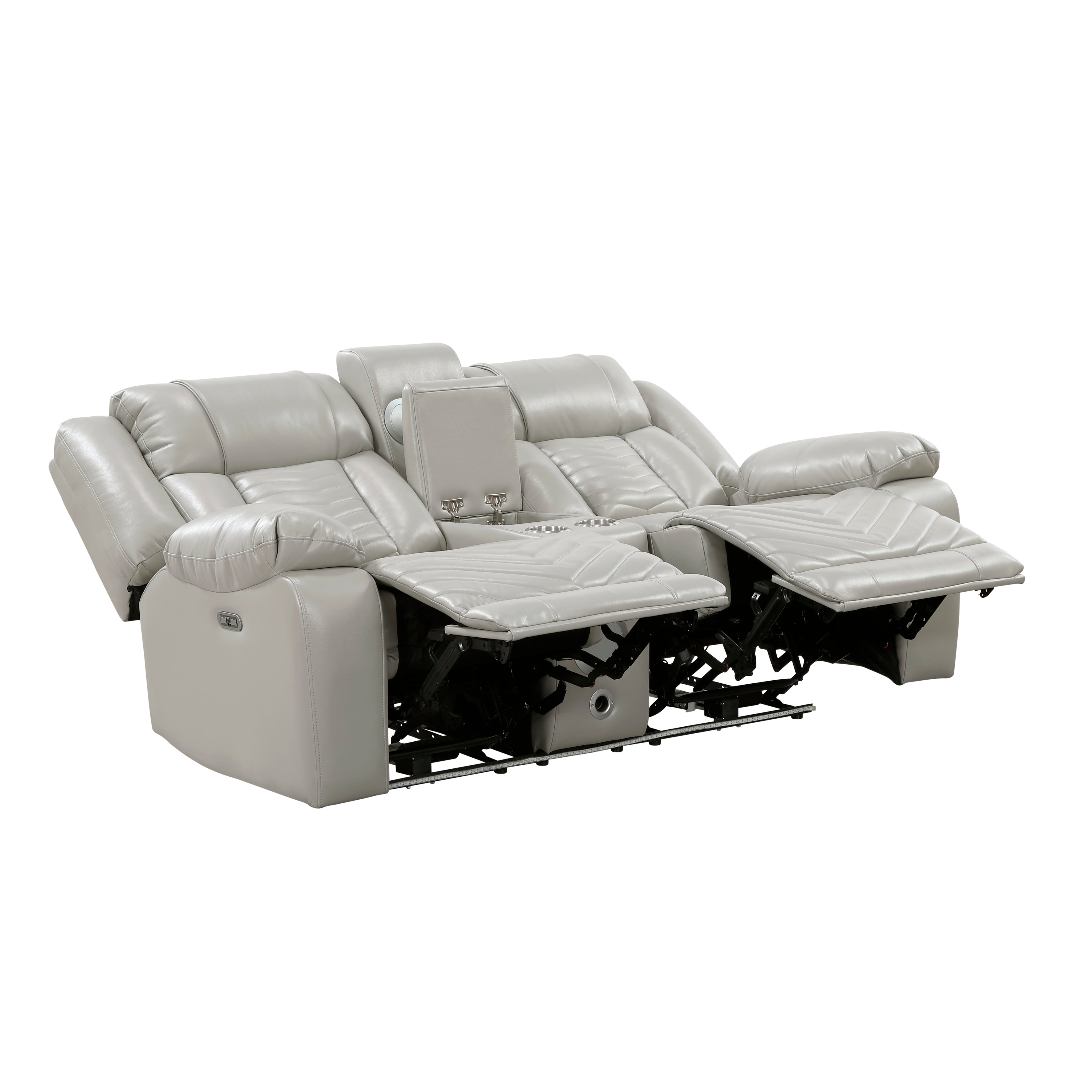 Huron Gray Power Double Reclining Living Room Set from Homelegance - Luna Furniture