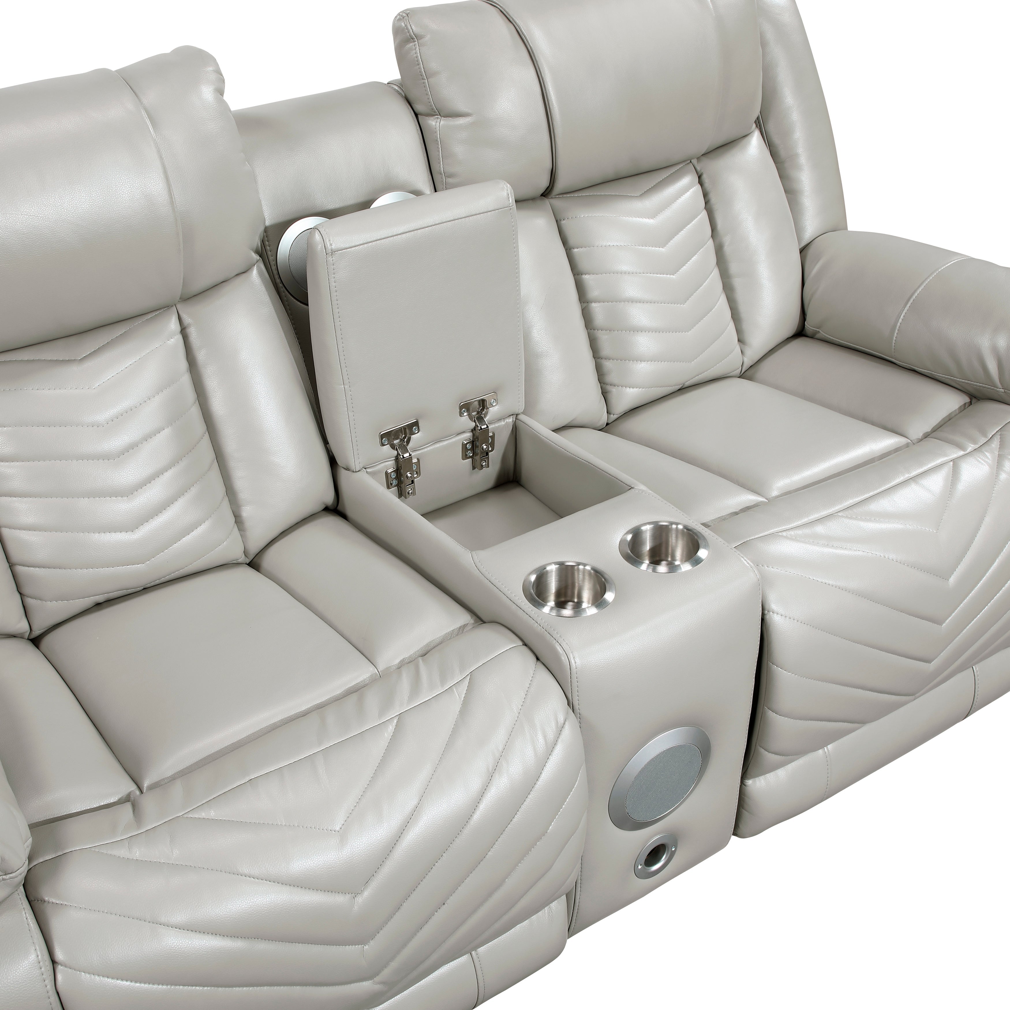Huron Gray Power Double Reclining Living Room Set from Homelegance - Luna Furniture