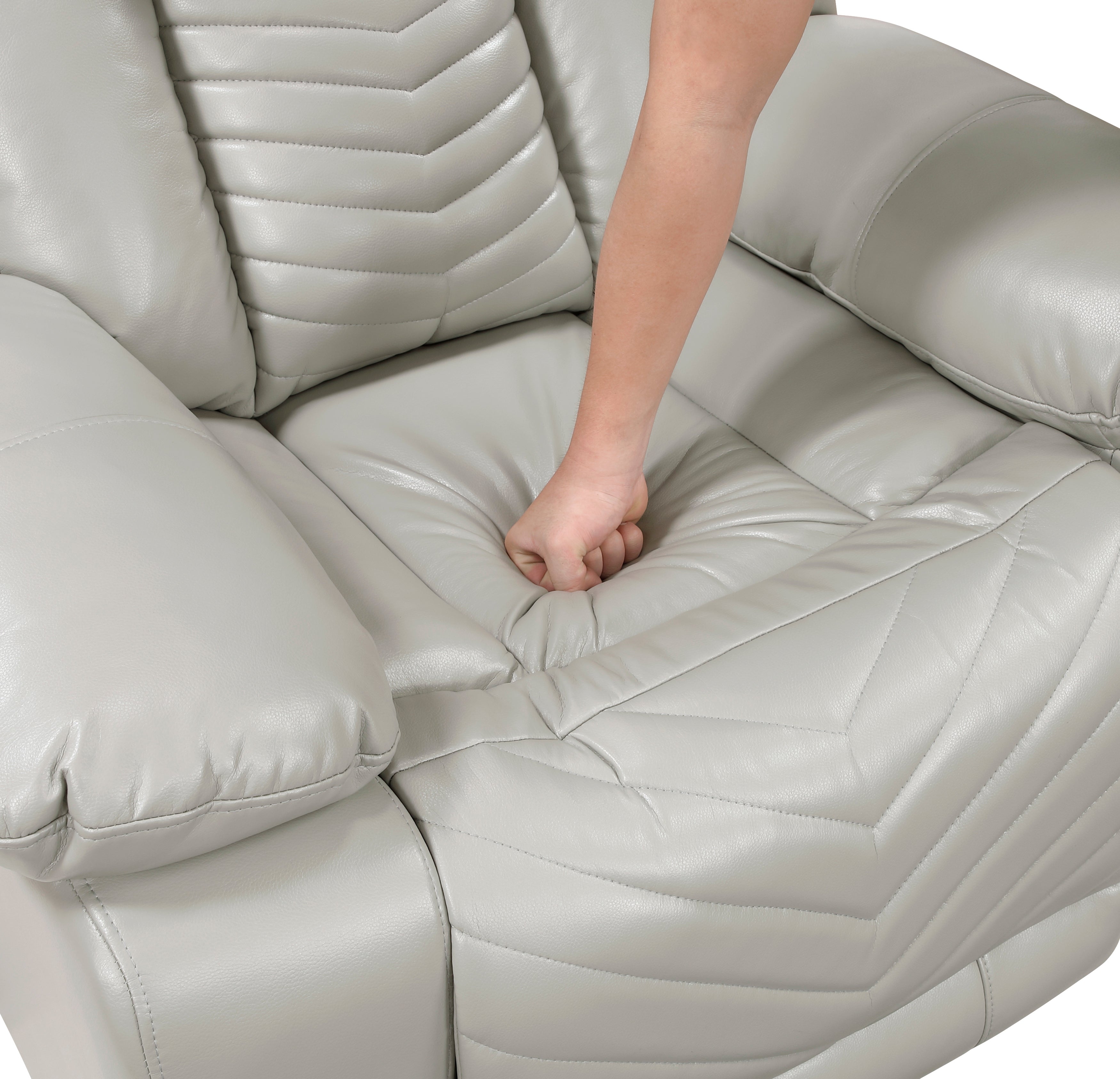 8457GRY-2PW Power Double Reclining Love Seat with Center Console, Wireless Speakers, LED and Charging Ports - 8457GRY-2PW