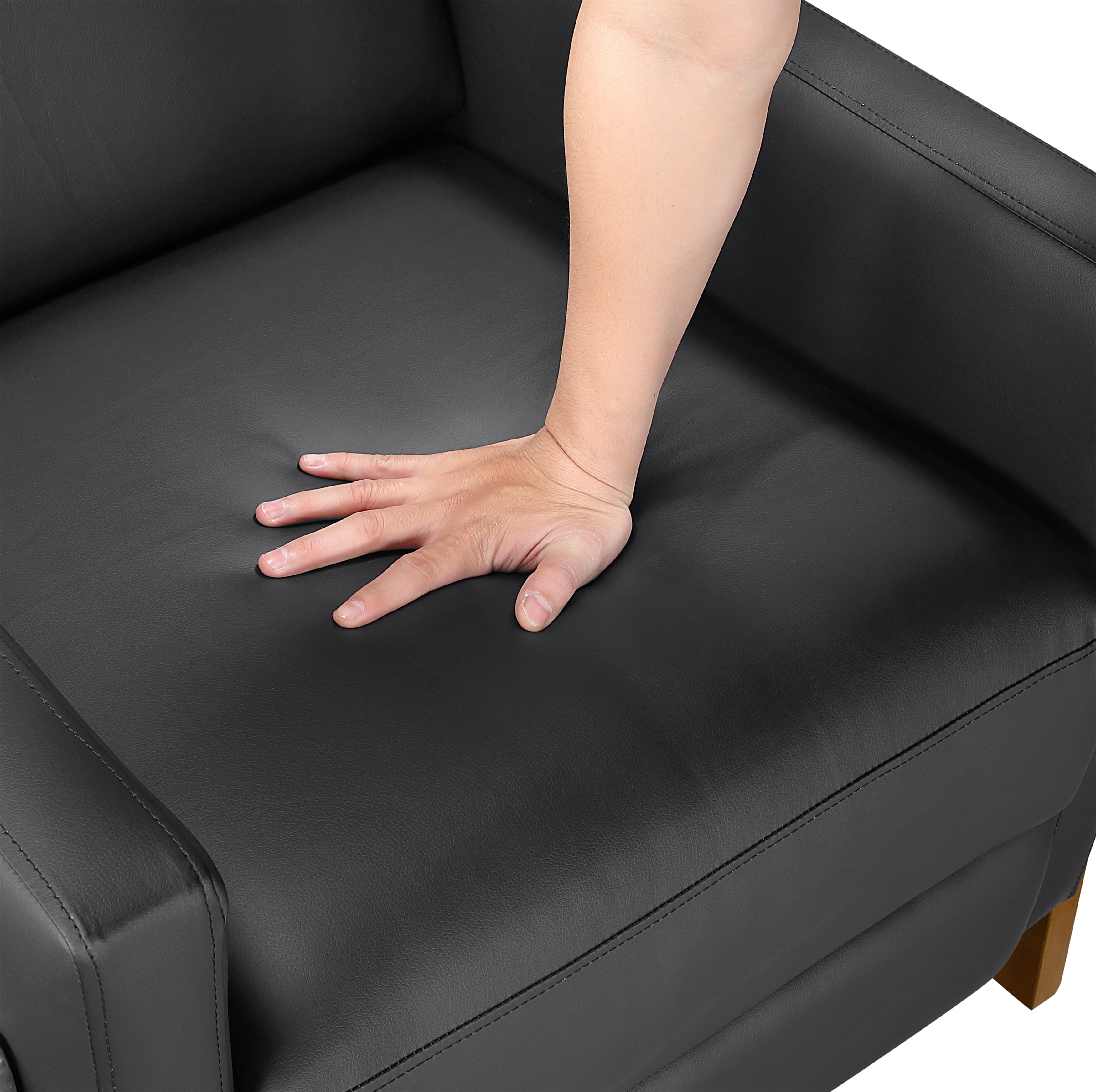 8489BLK-1PB Push Back Reclining Chair - 8489BLK-1PB