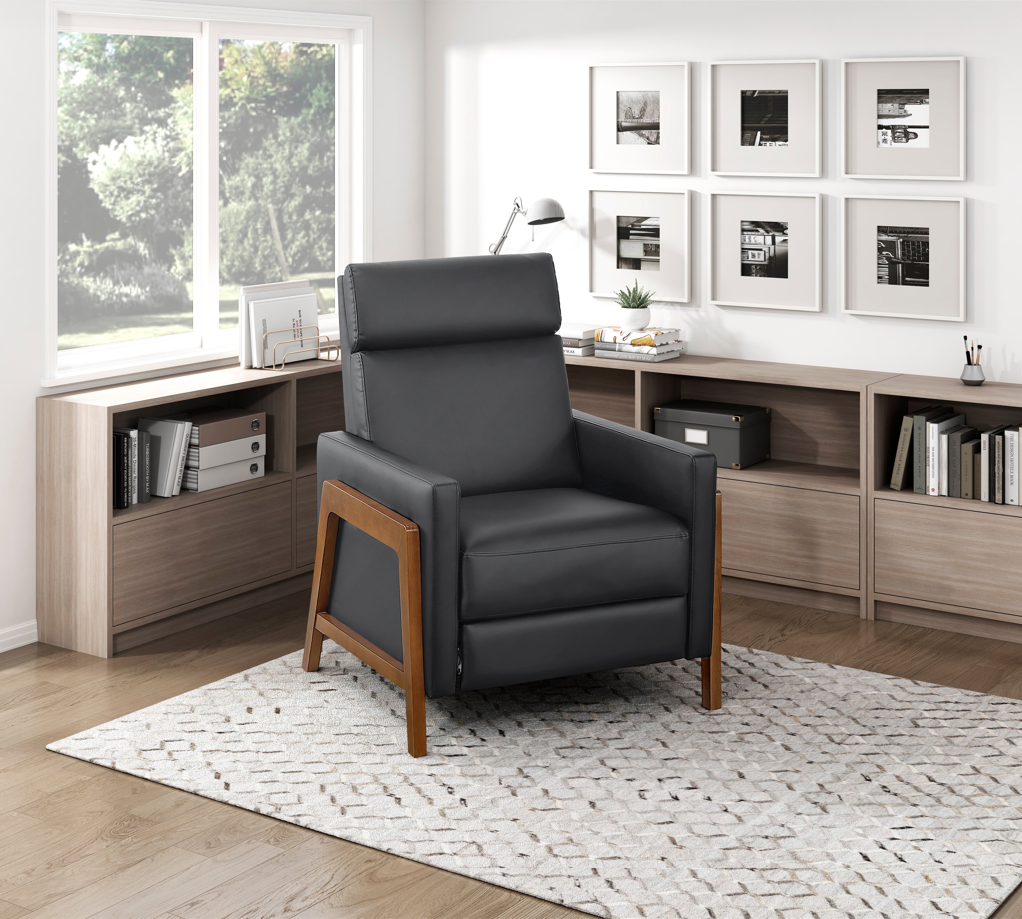 8489BLK-1PB Push Back Reclining Chair - 8489BLK-1PB