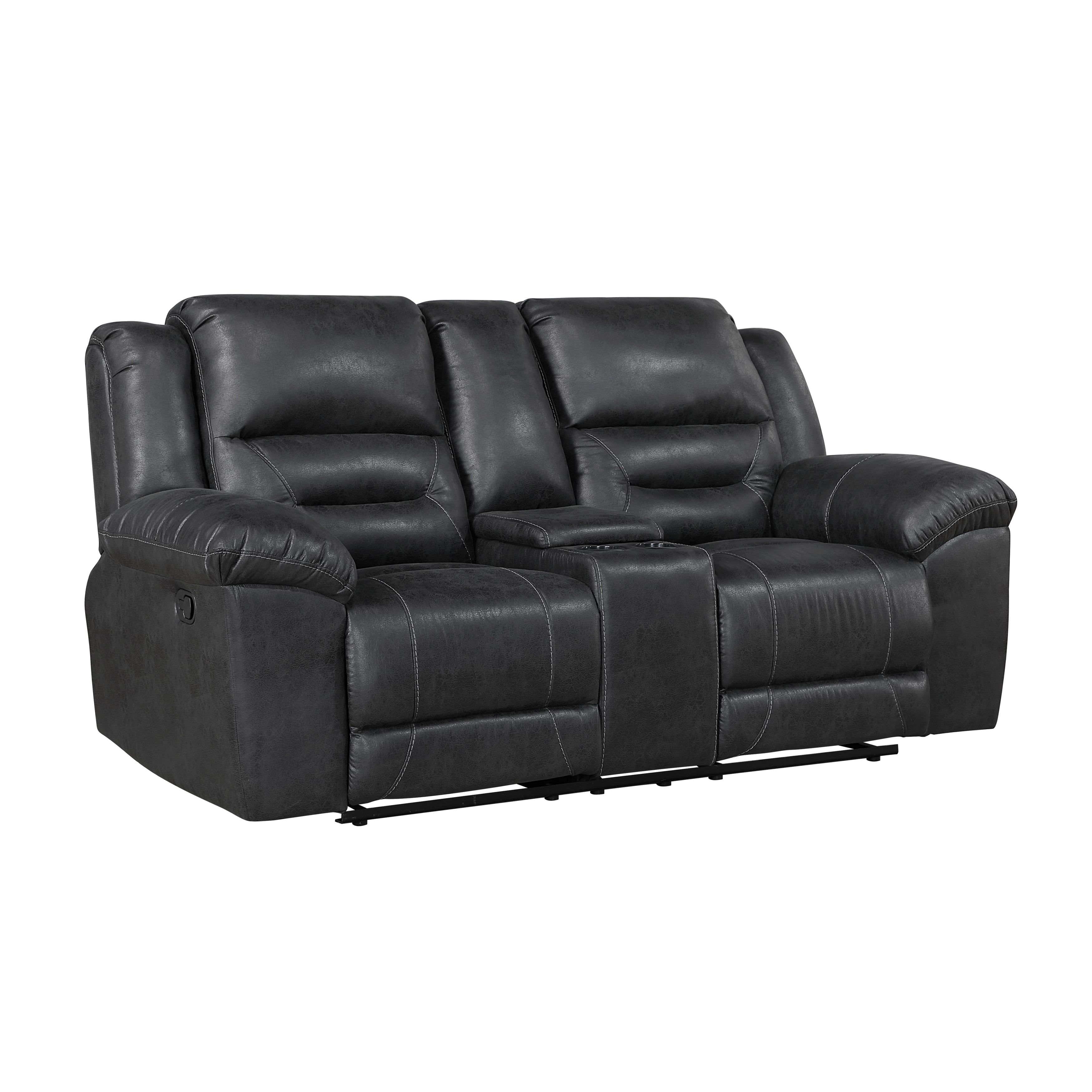 8538BK*2 2pc Set: Sofa, Love - 8538BK*2