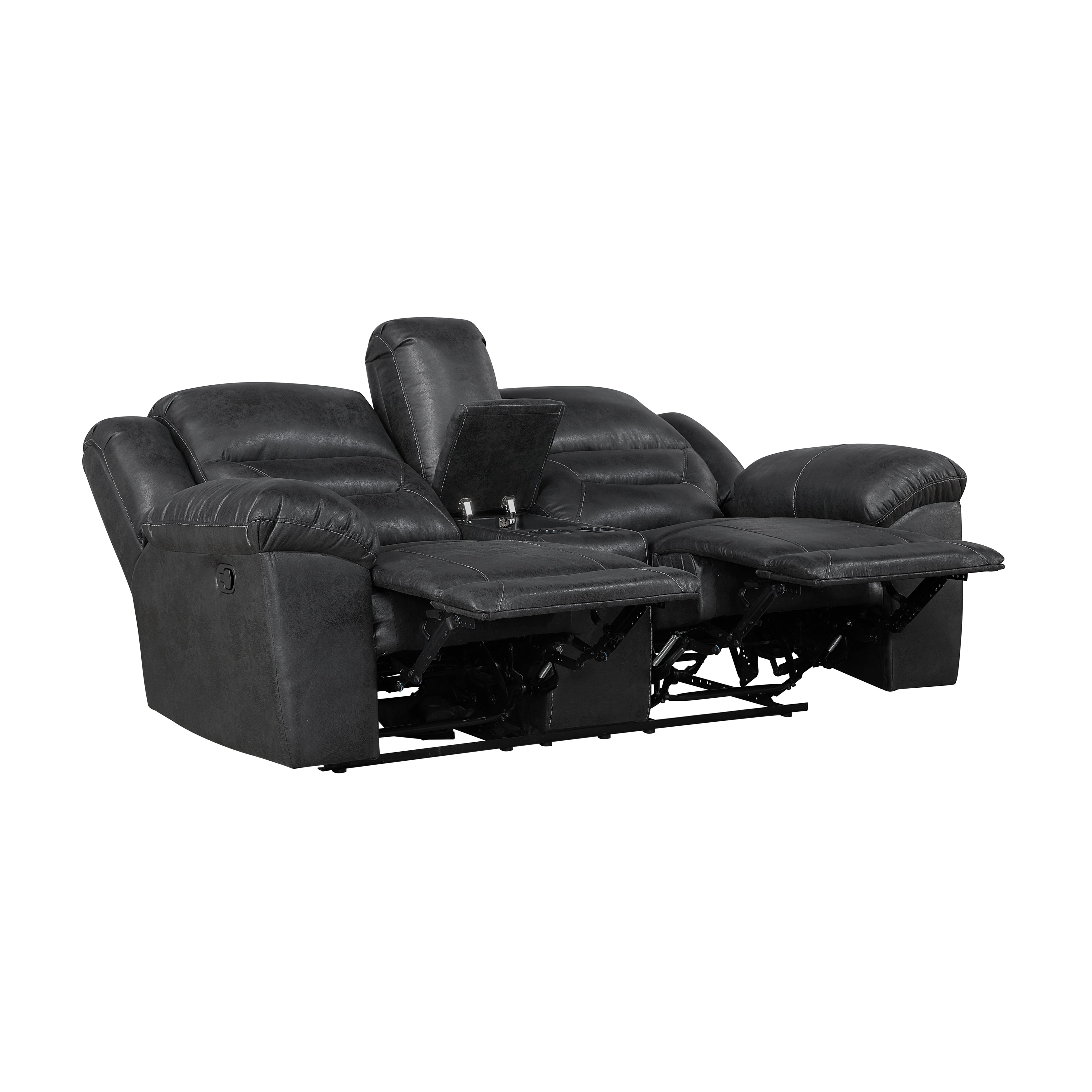 8538BK*2 2pc Set: Sofa, Love - 8538BK*2