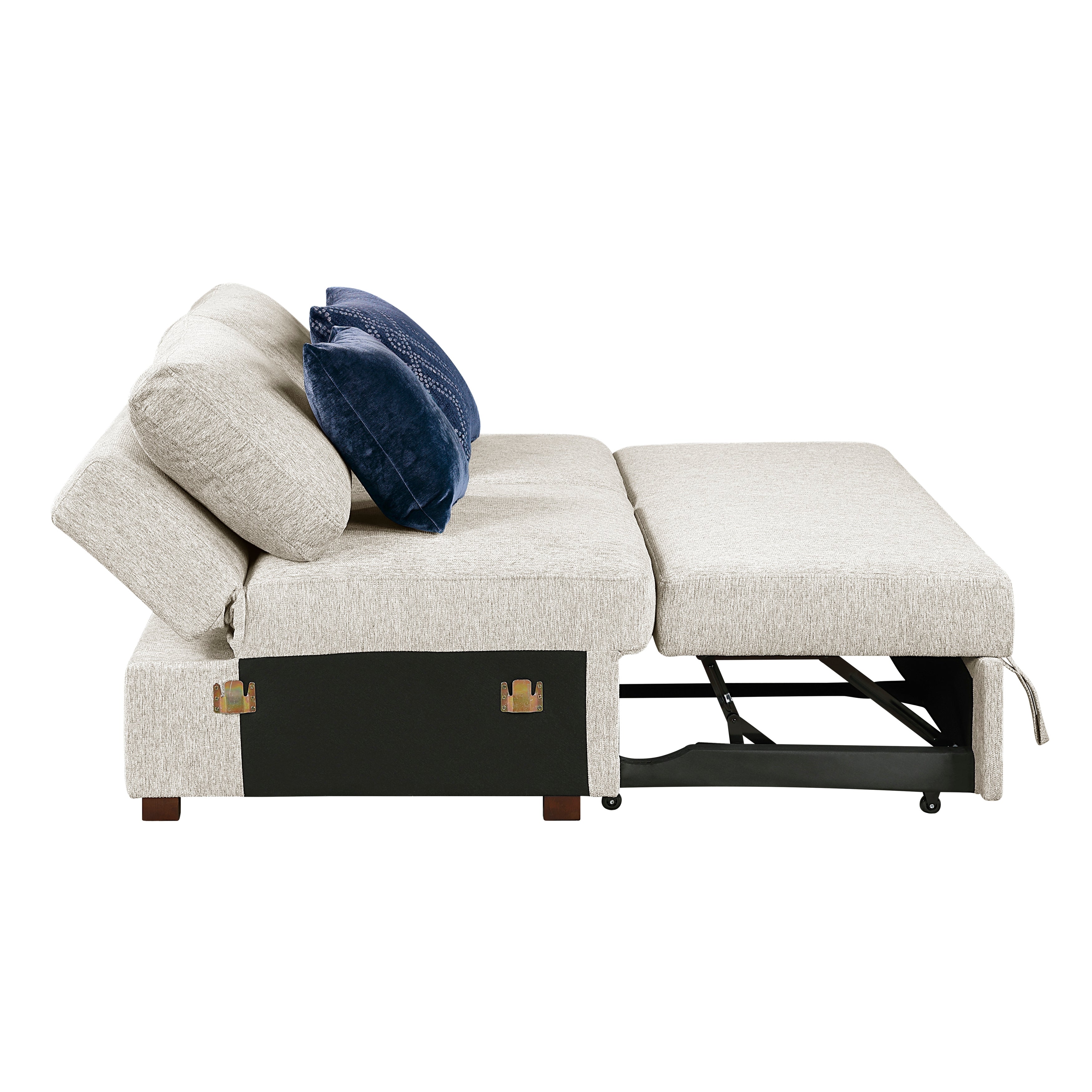 8548BE-2ACL Armless Convertible 2-Seater with Pull-out Bed and Click Motion Back - 8548BE-2ACL