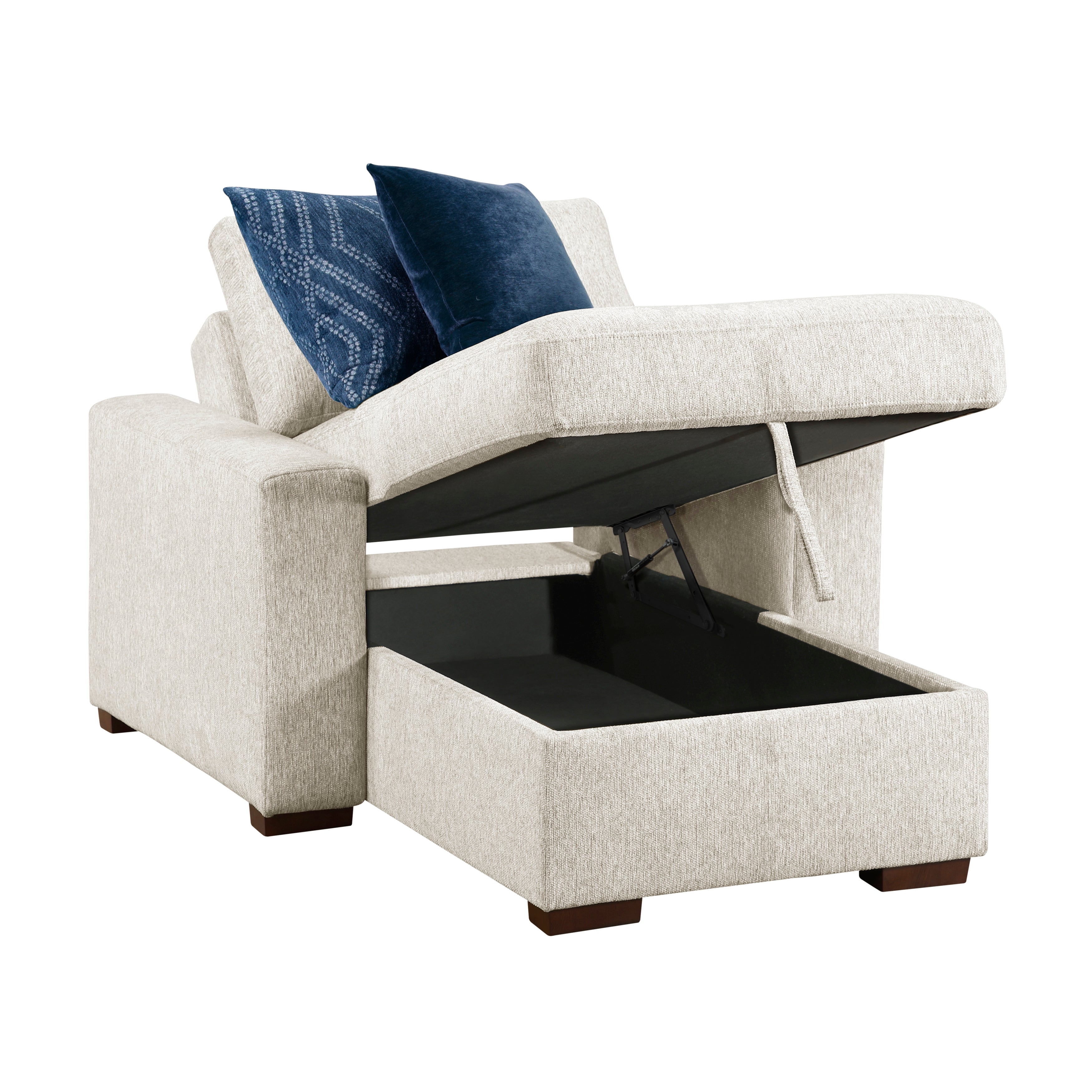 8548BE*2VCA (2)Chaise Lounge with Arms and Hidden Storage, Click Motion Back - 8548BE*2VCA