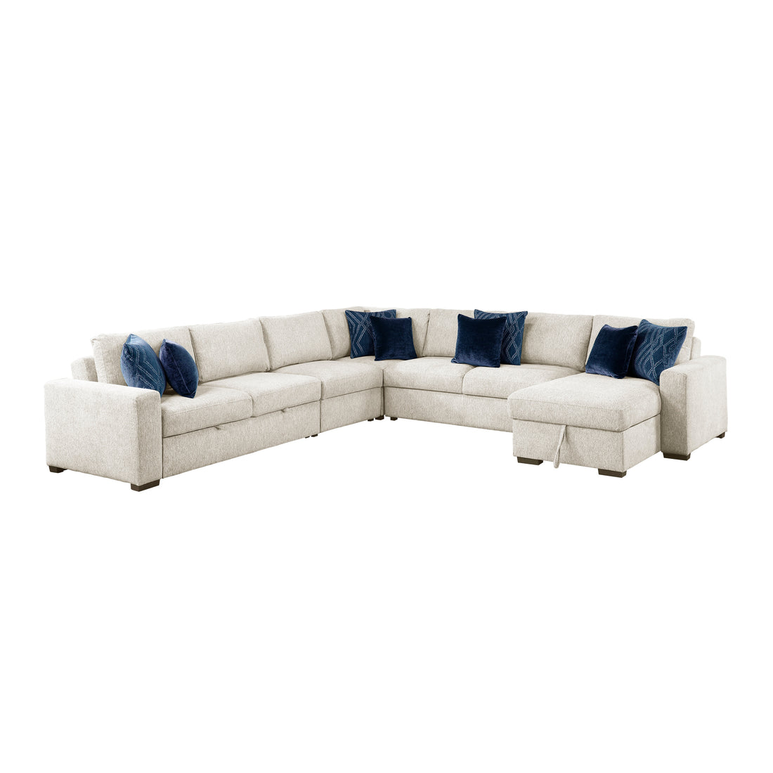8548BE*6VC2ACR2ACLACA (6)5-Piece Sectional with Reversible Chaise, Pull-out Bed and Hidden Storage - 8548BE*6VC2ACR2ACLACA
