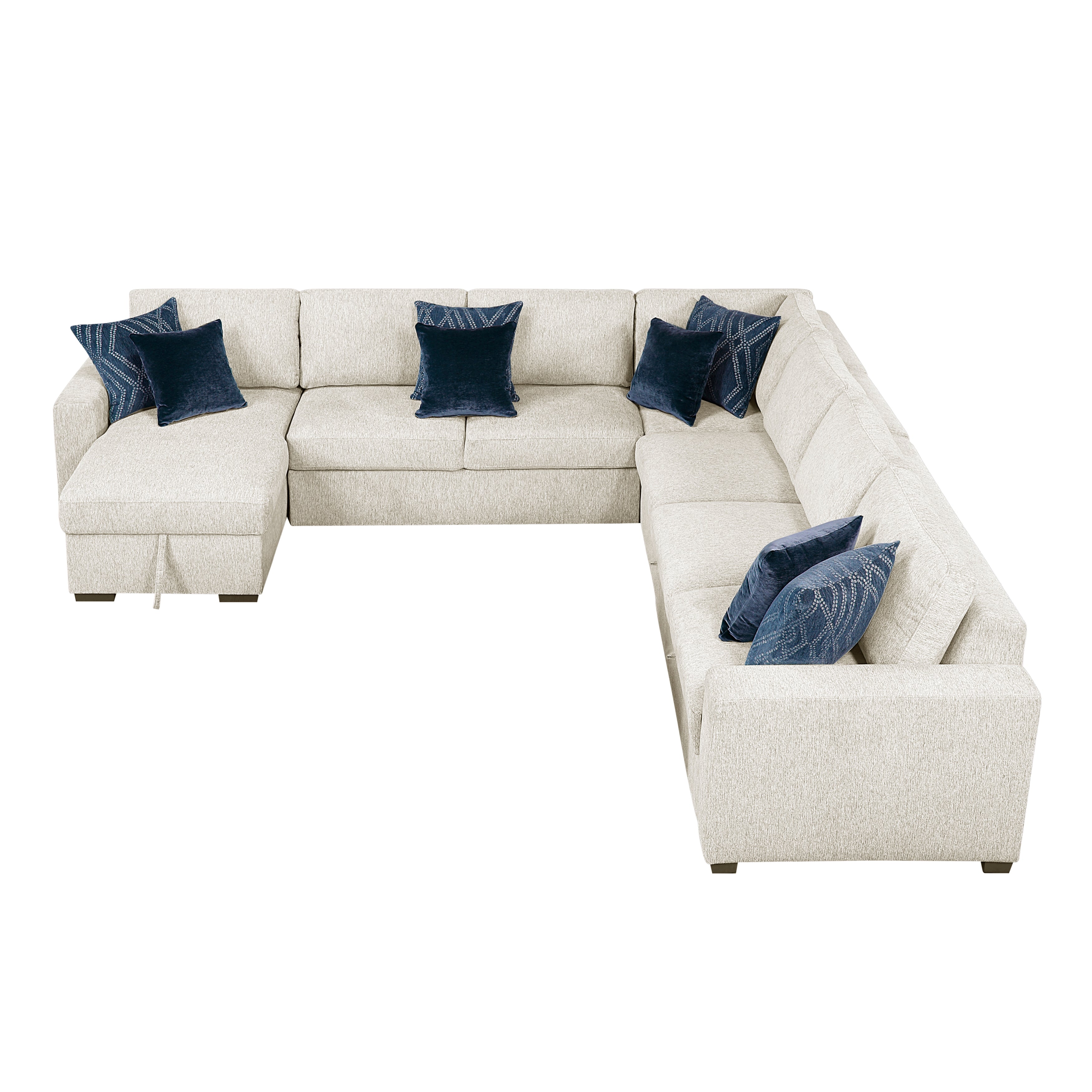 8548BE*6VC2ACR2ACLACA (6)5-Piece Sectional with Reversible Chaise, Pull-out Bed and Hidden Storage - 8548BE*6VC2ACR2ACLACA