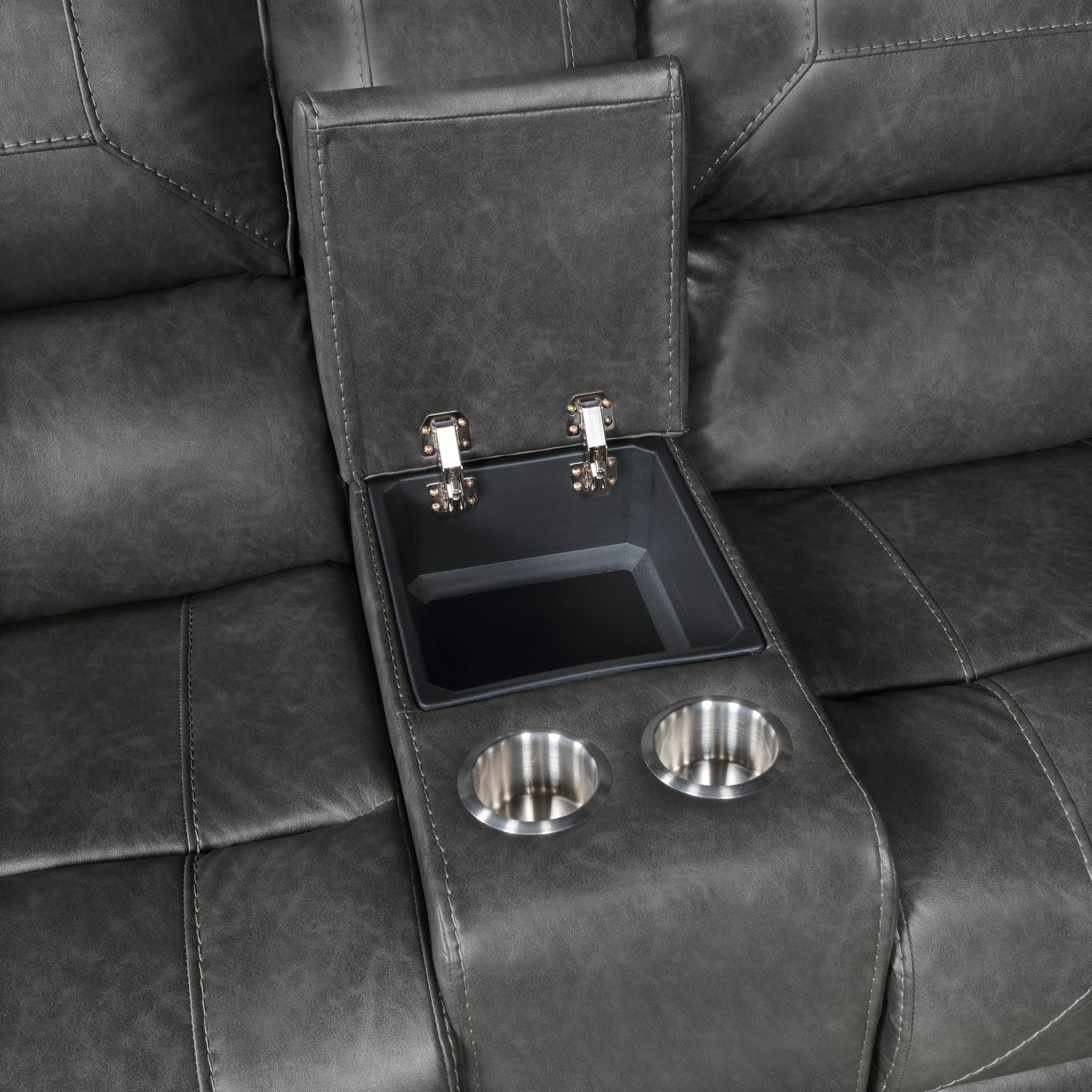 Newnan Gray Double Reclining Living Room Set from Homelegance - Luna Furniture