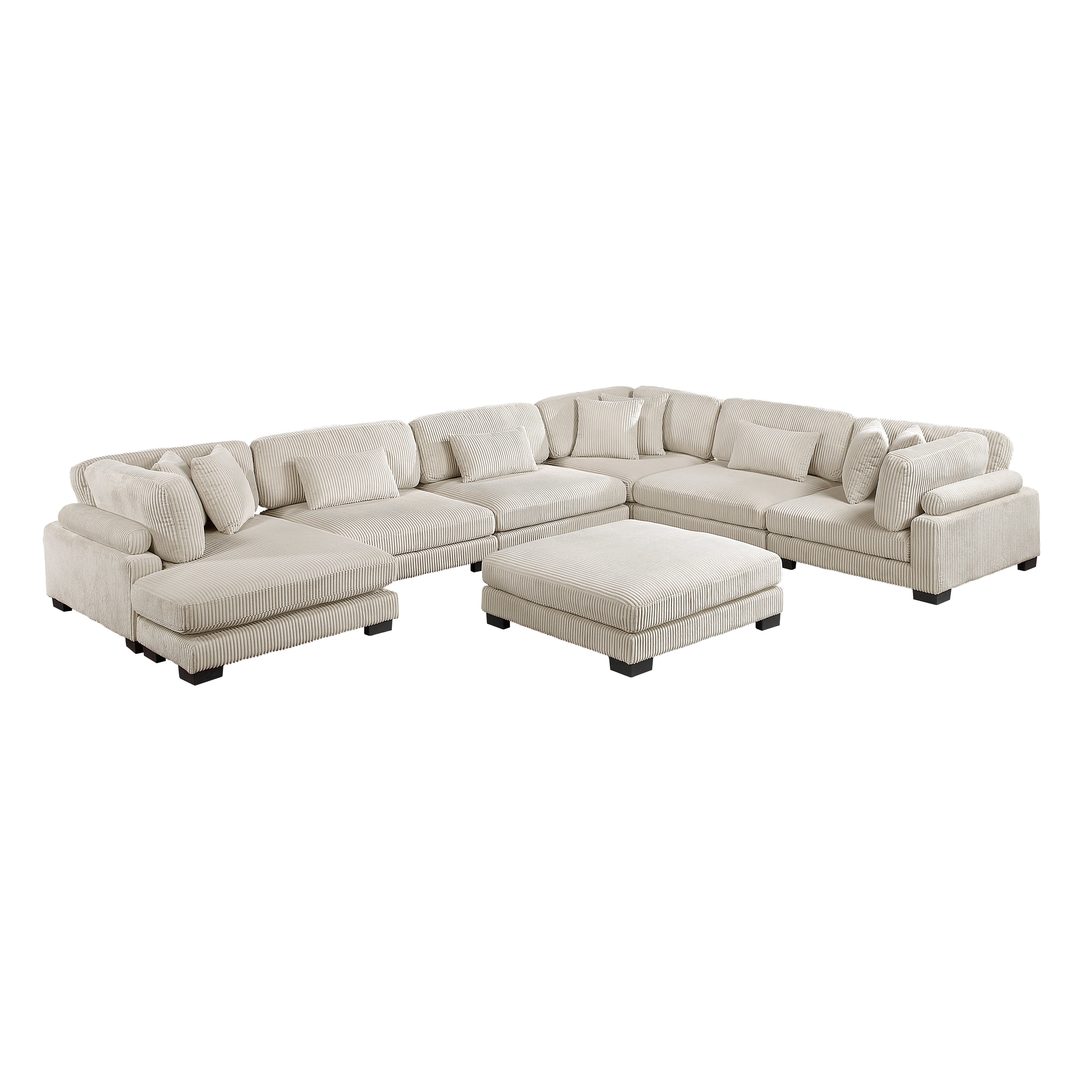 8555BE*2CR3ACVCOT (7)7-Piece Modular Sectional with Reversible Chaise and Ottoman - 8555BE*2CR3ACVCOT