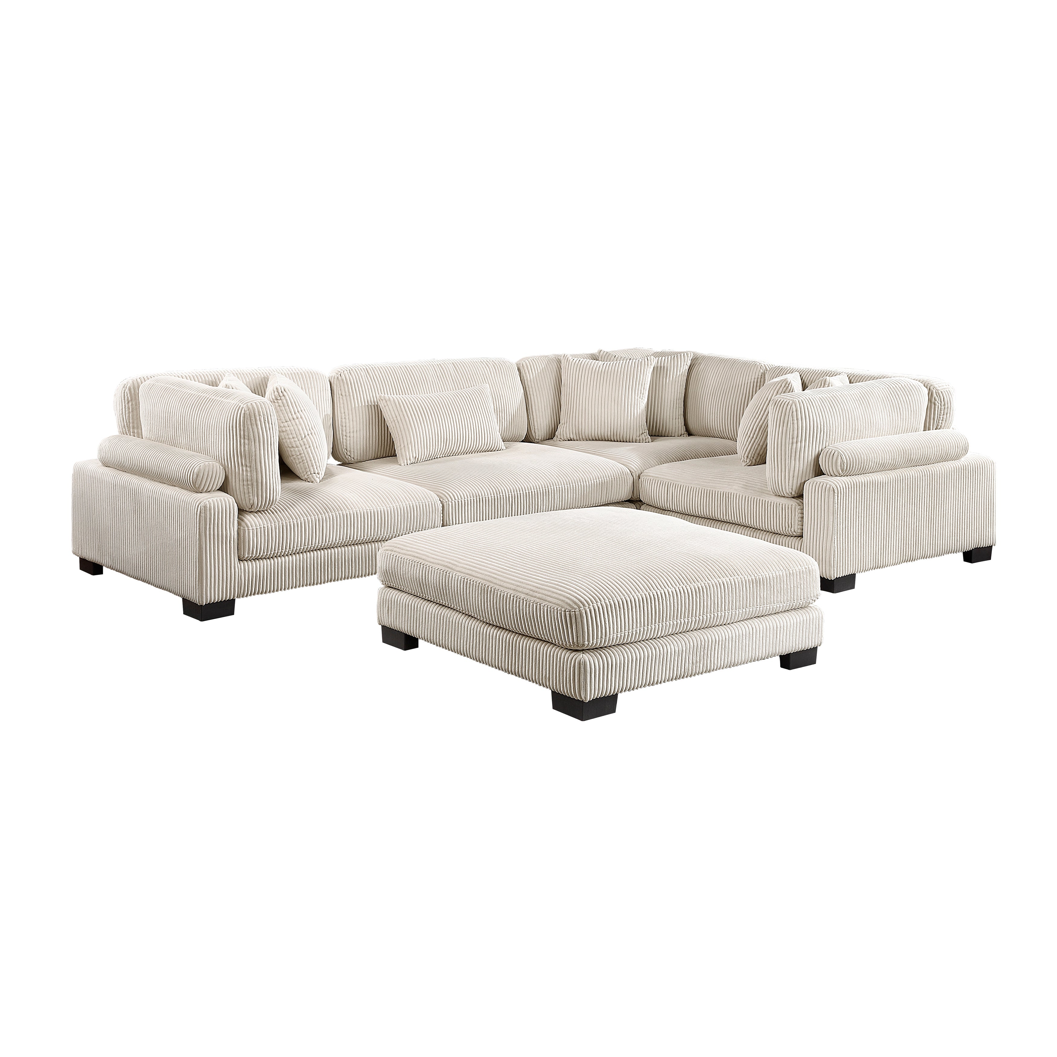 8555BE*3CRACOT (5)5-Piece Modular Sectional with Ottoman - 8555BE*3CRACOT