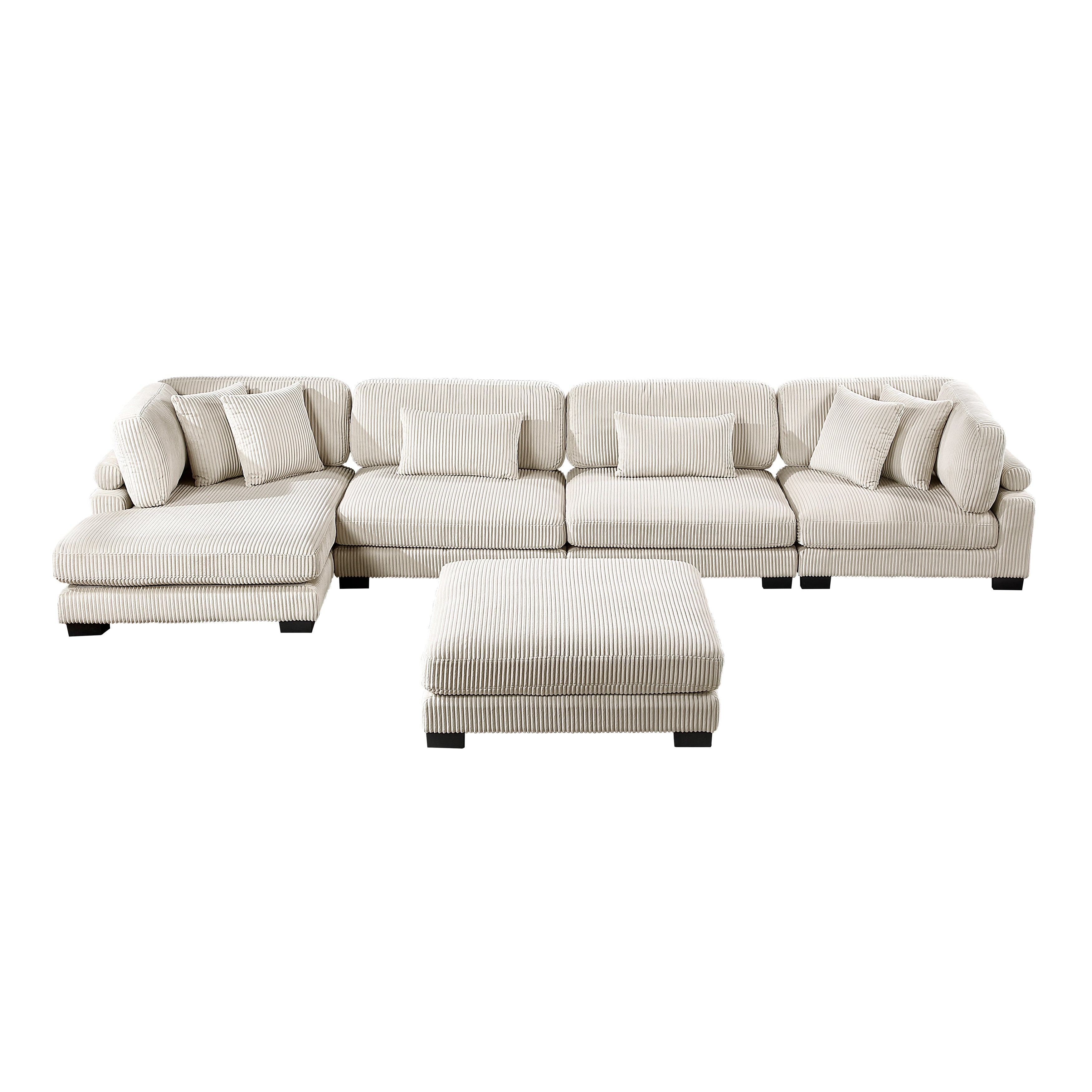 8555BE*CR2ACVCOT (5)5-Piece Modular Sectional with Reversible Chaise and Ottoman - 8555BE*CR2ACVCOT