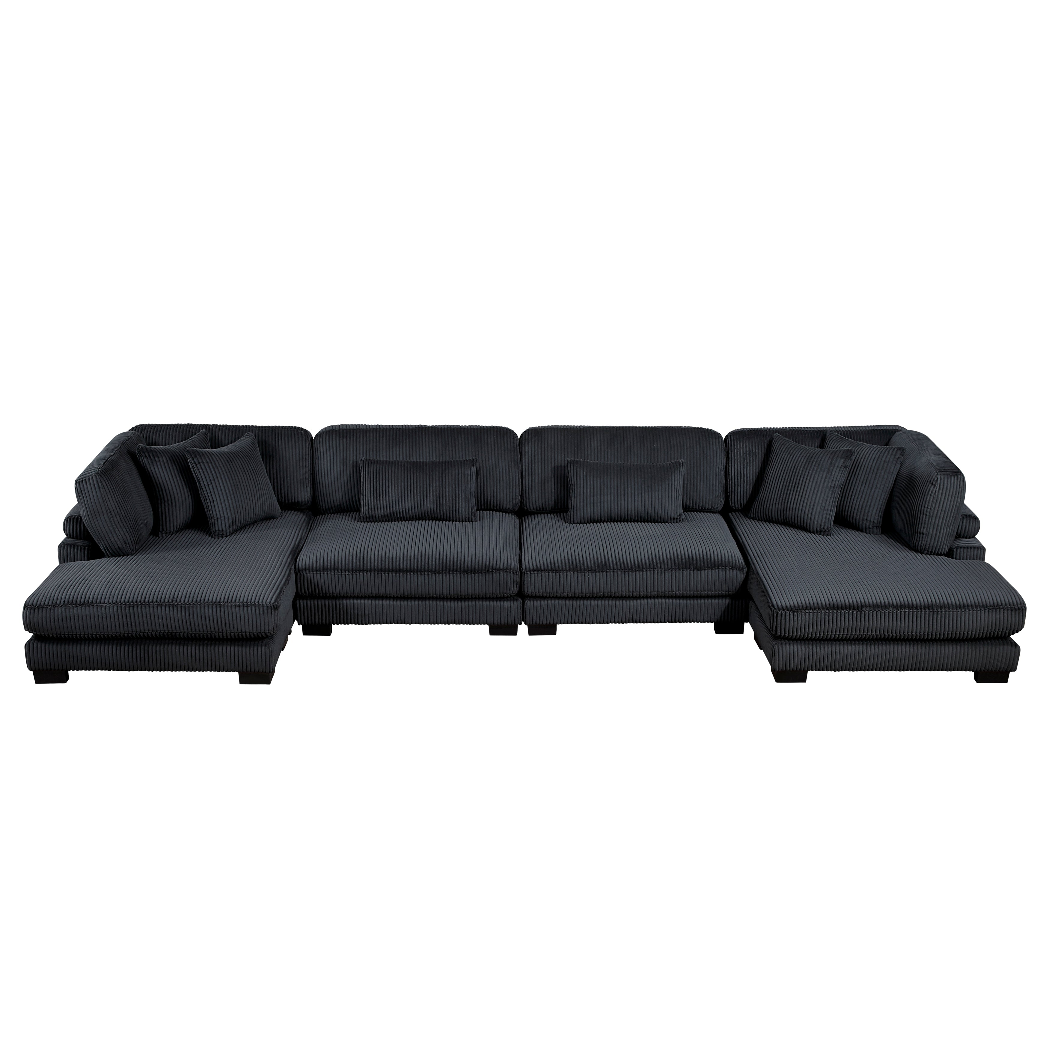 8555BK*2AC2VC (4)4-Piece Modular Sectional with Reversible Chaise - 8555BK*2AC2VC