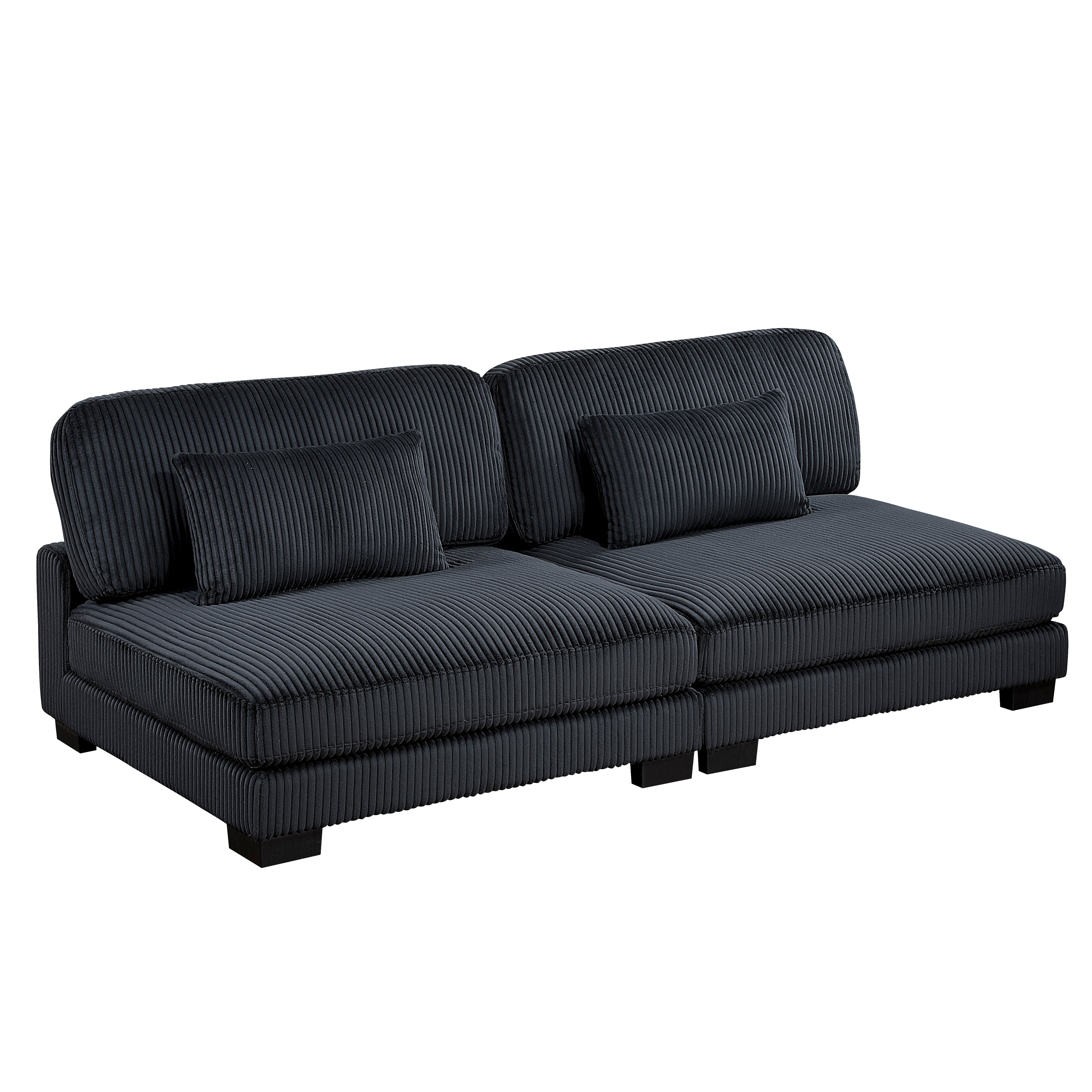 8555BK*2CR2AC2OT (6)6-Piece Modular Sectional with Ottomans - 8555BK*2CR2AC2OT