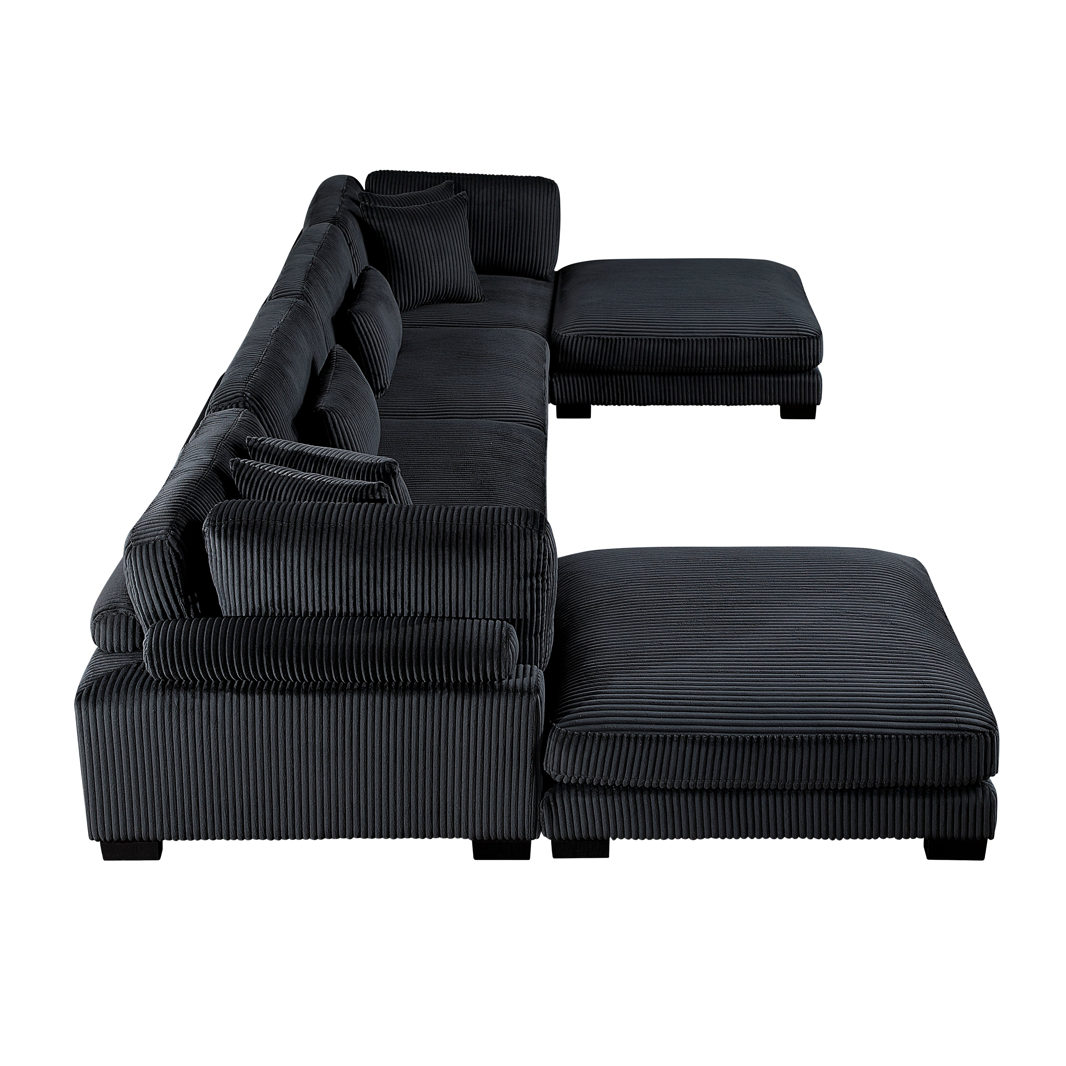 8555BK*2CR2AC2OT (6)6-Piece Modular Sectional with Ottomans - 8555BK*2CR2AC2OT