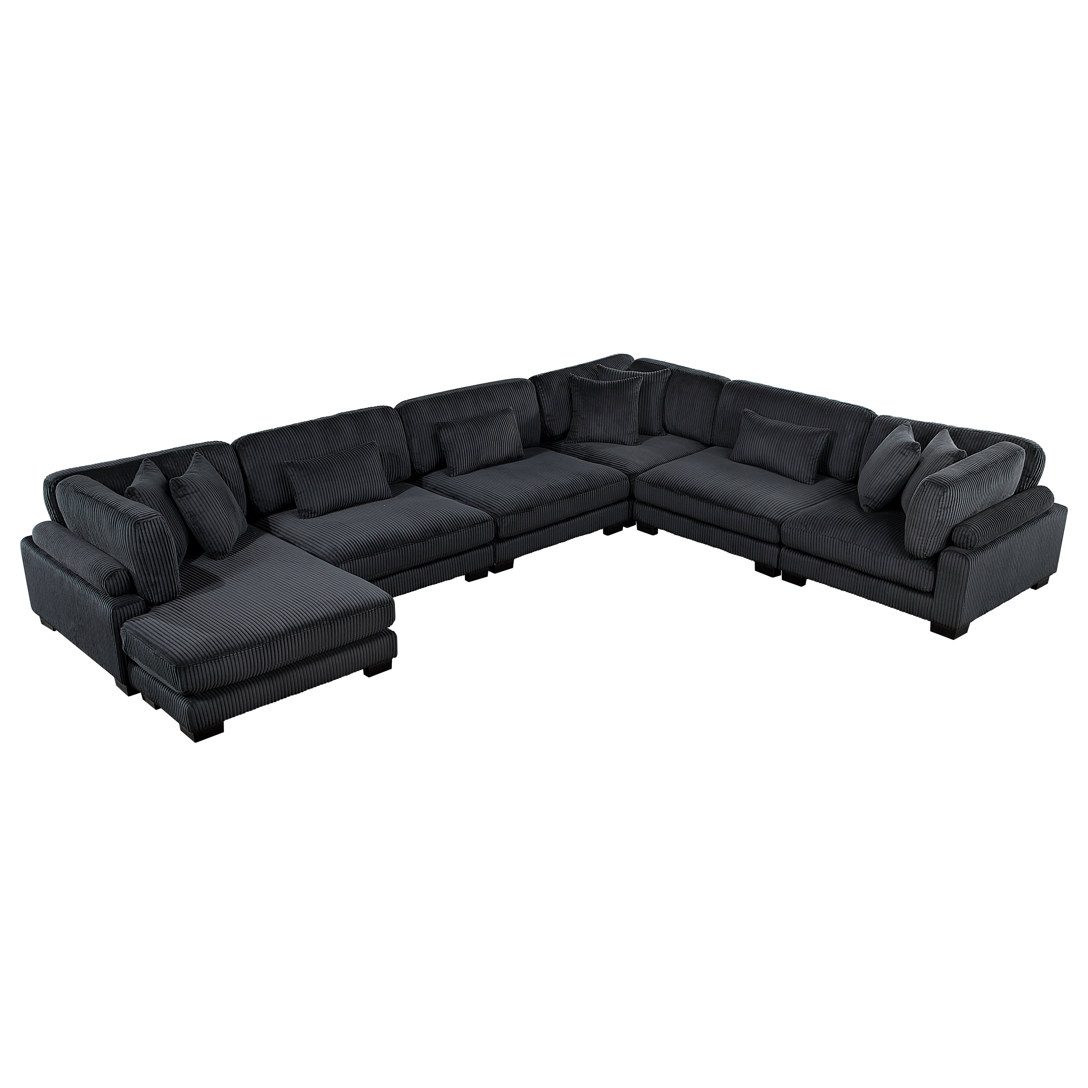 8555BK*2CR3ACVC (6)6-Piece Modular Sectional with Reversible Chaise - 8555BK*2CR3ACVC