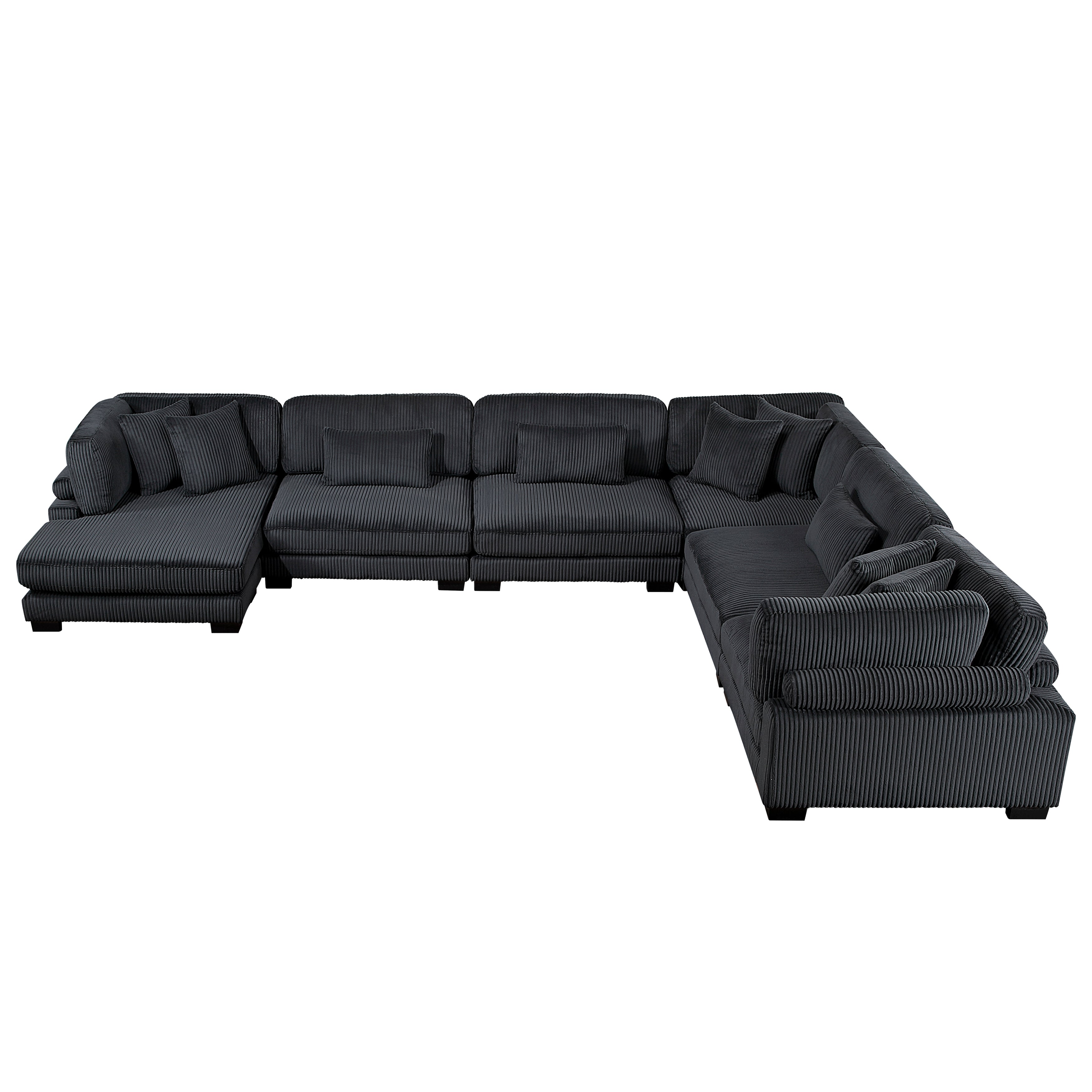 8555BK*2CR3ACVC (6)6-Piece Modular Sectional with Reversible Chaise - 8555BK*2CR3ACVC
