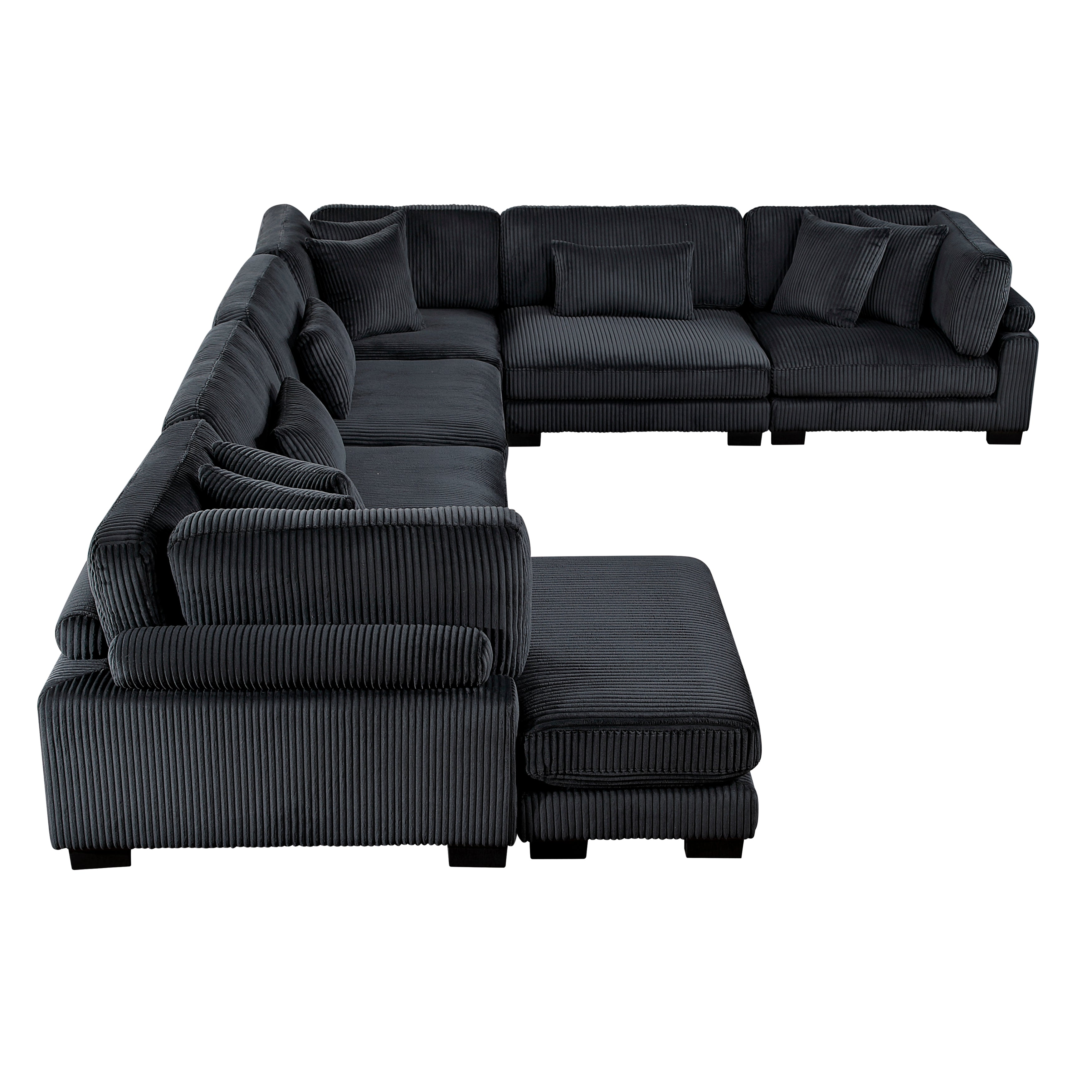 8555BK*2CR3ACVC (6)6-Piece Modular Sectional with Reversible Chaise - 8555BK*2CR3ACVC