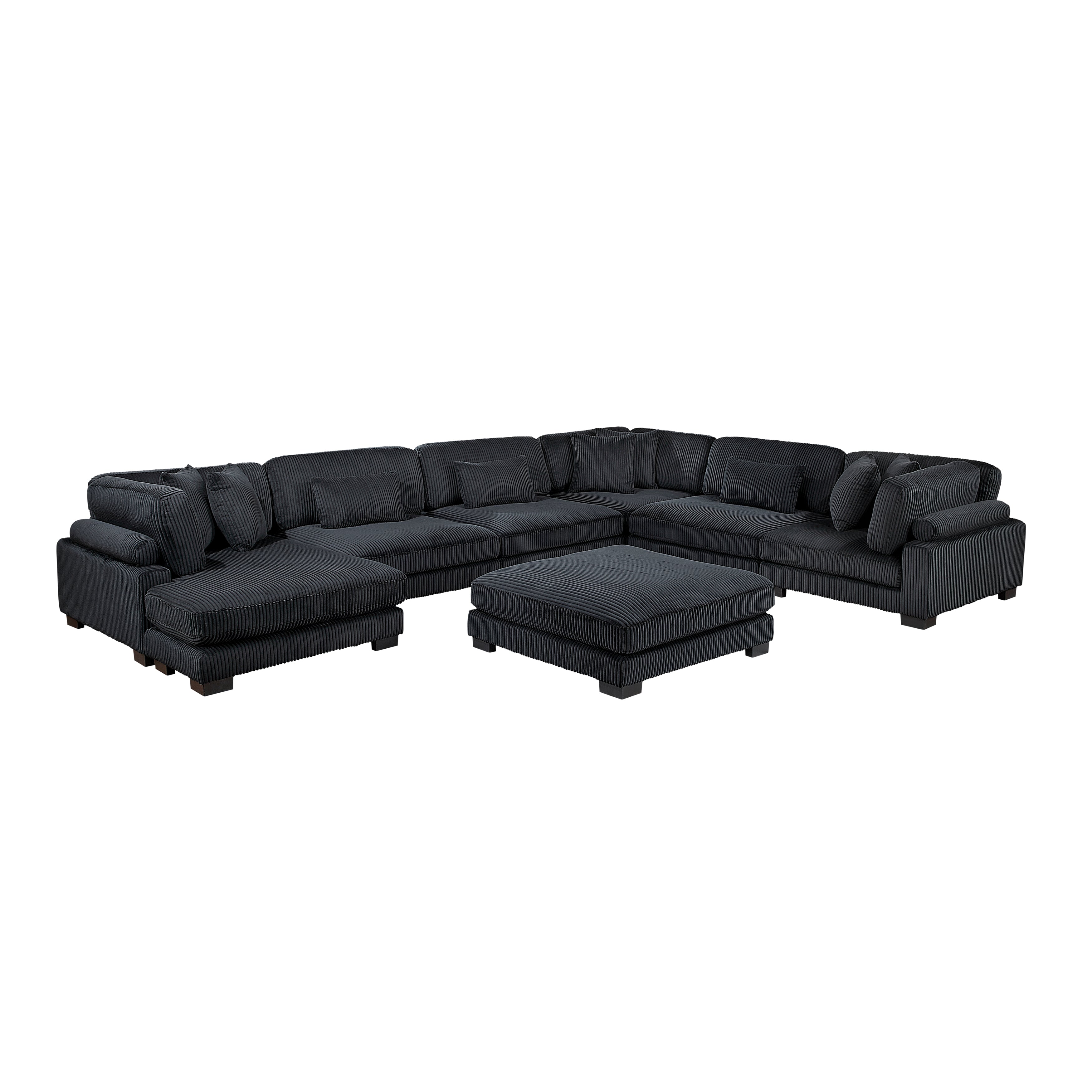8555BK*2CR3ACVCOT (7)7-Piece Modular Sectional with Reversible Chaise and Ottoman - 8555BK*2CR3ACVCOT
