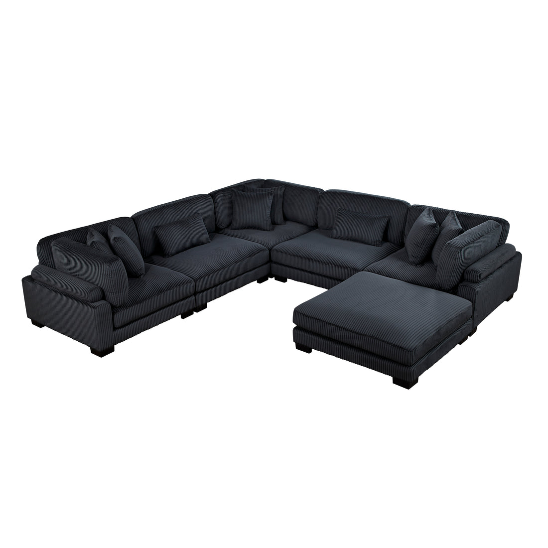 8555BK*3CR2ACOT (6)6-Piece Modular Sectional with Ottoman - 8555BK*3CR2ACOT