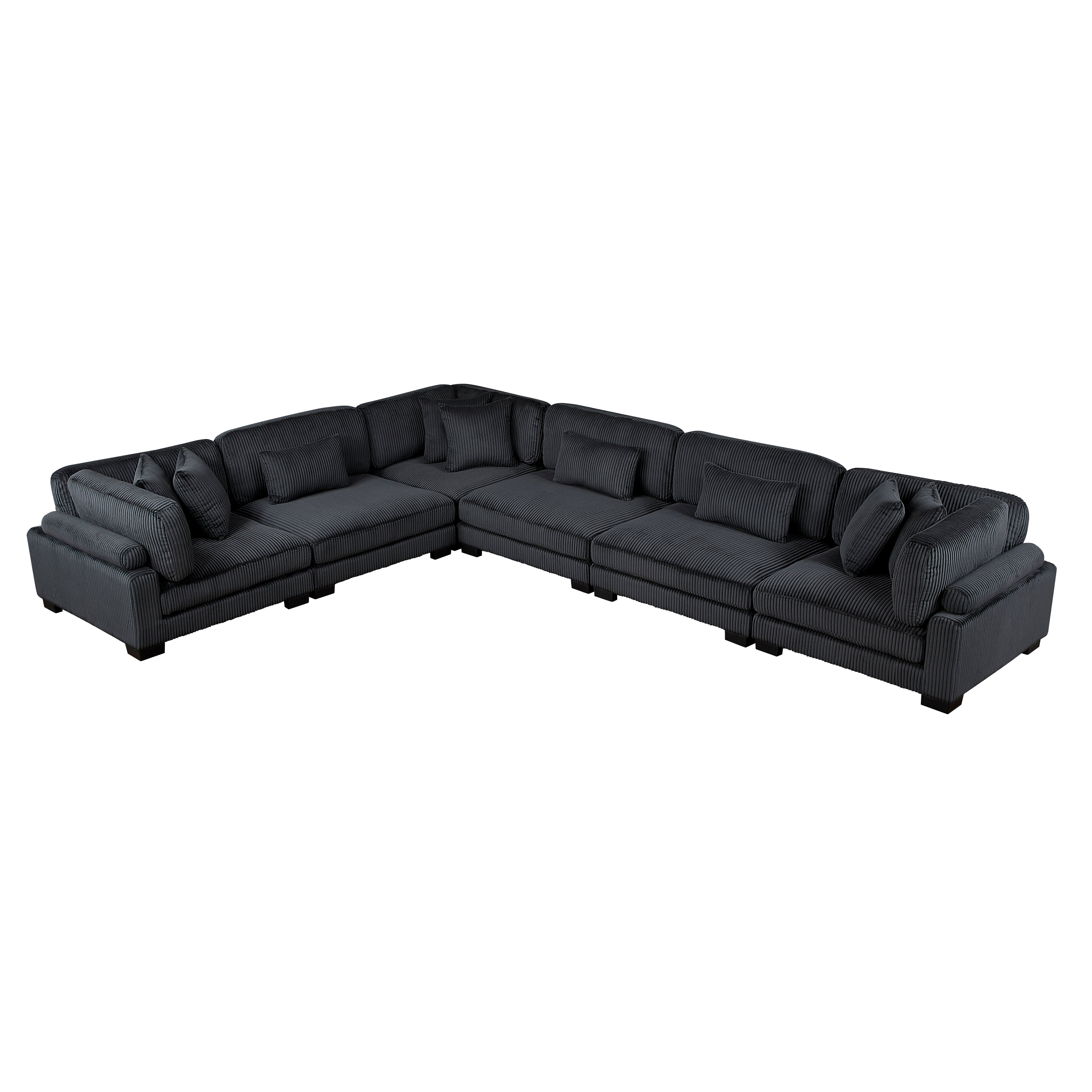 8555BK*3CR3AC (6)6-Piece Modular Sectional - 8555BK*3CR3AC