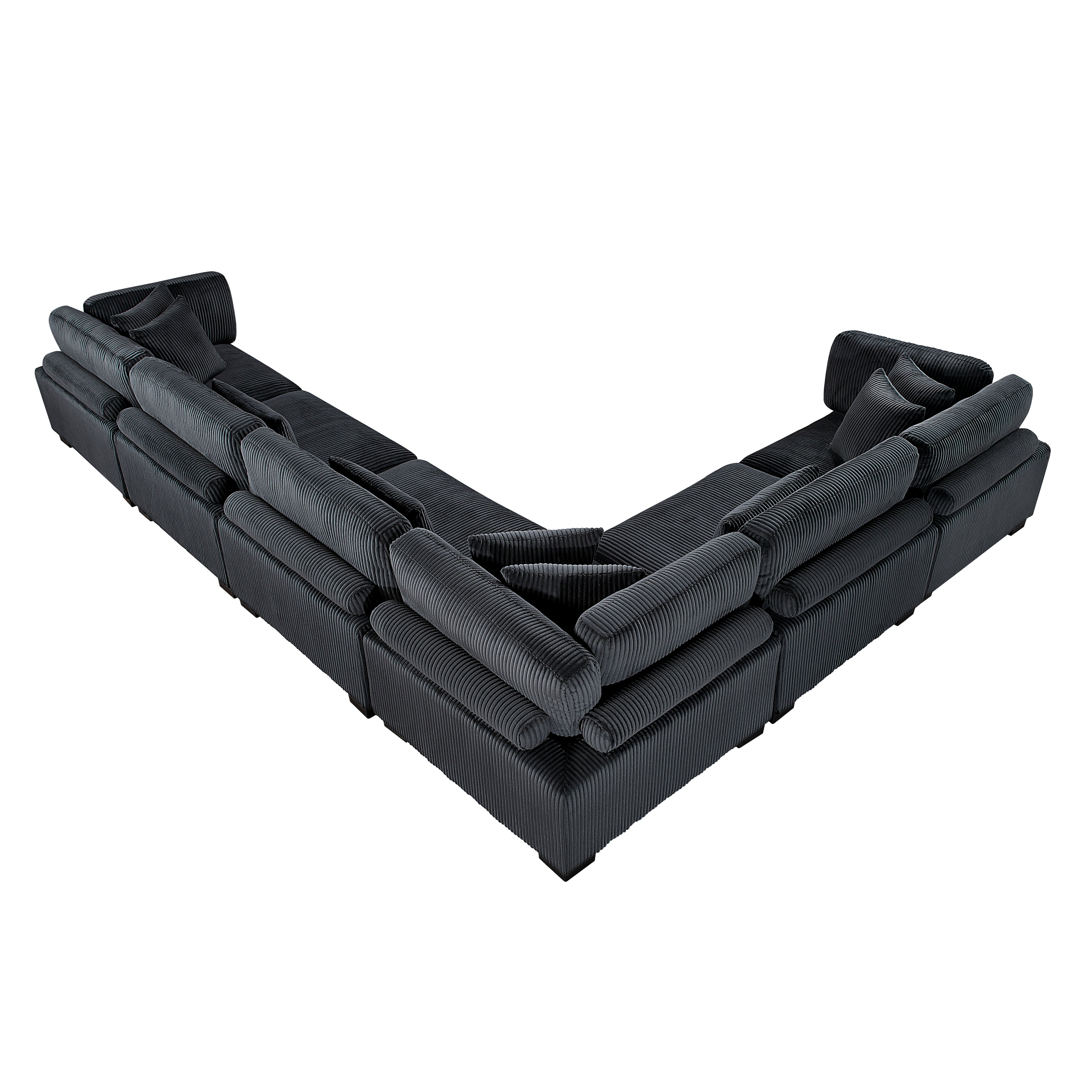 8555BK*3CR3AC (6)6-Piece Modular Sectional - 8555BK*3CR3AC