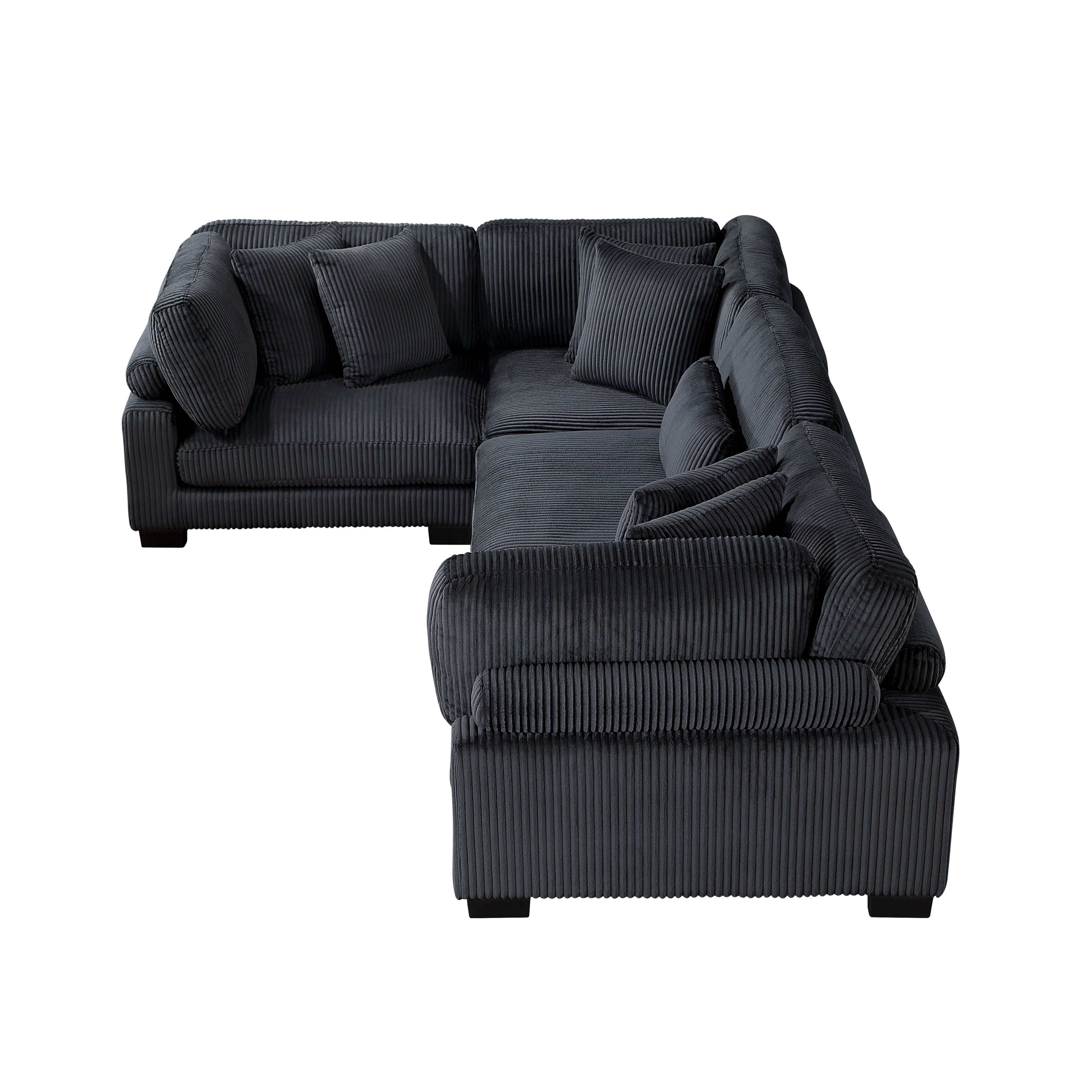 8555BK*3CRAC (4)4-Piece Modular Sectional - 8555BK*3CRAC